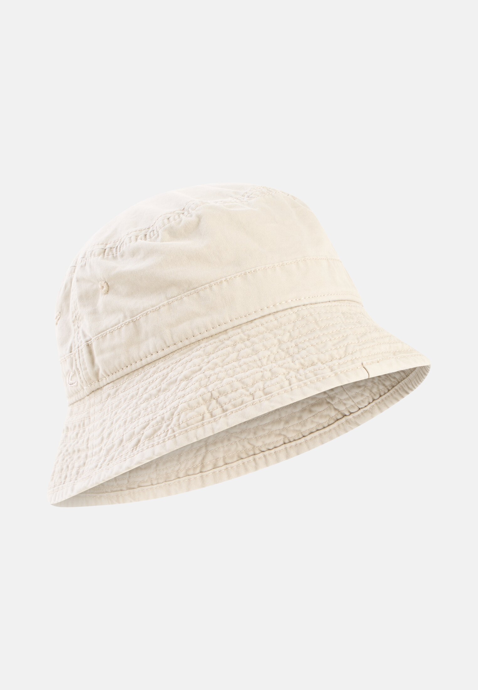 Men Bucket hat made of pure cotton Beige frontal front