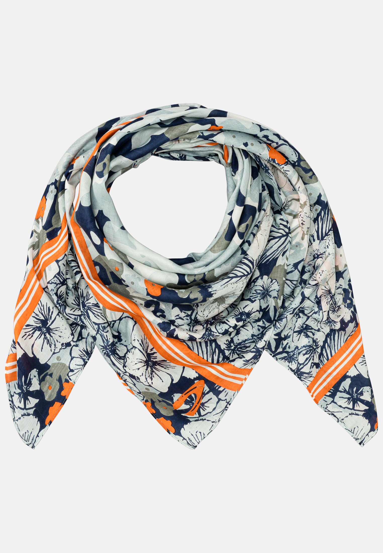 Damen Leichter Schal mit Wollanteil Mint frontal vorn