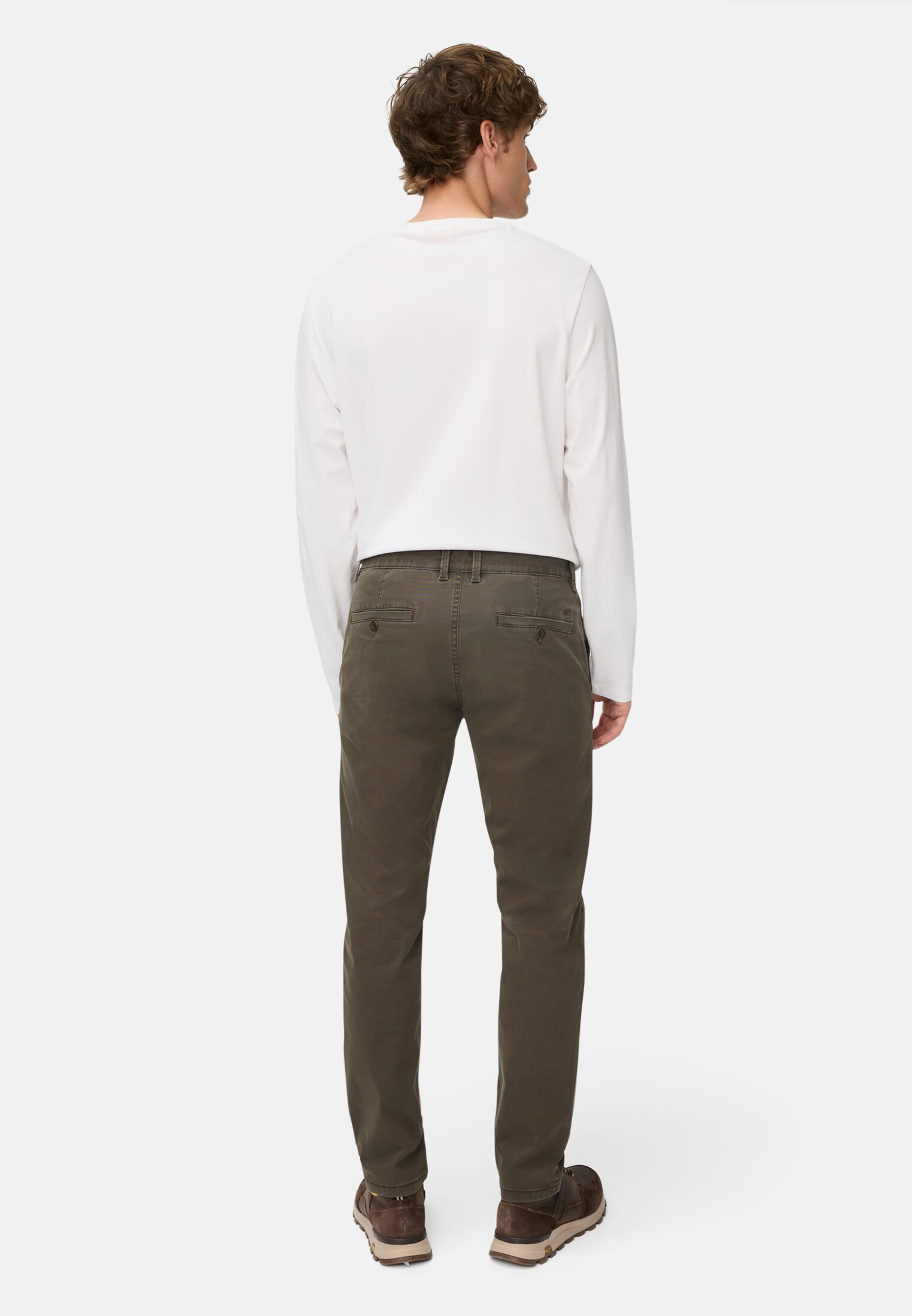 Men Slim Fit Chino Dark brown worn back