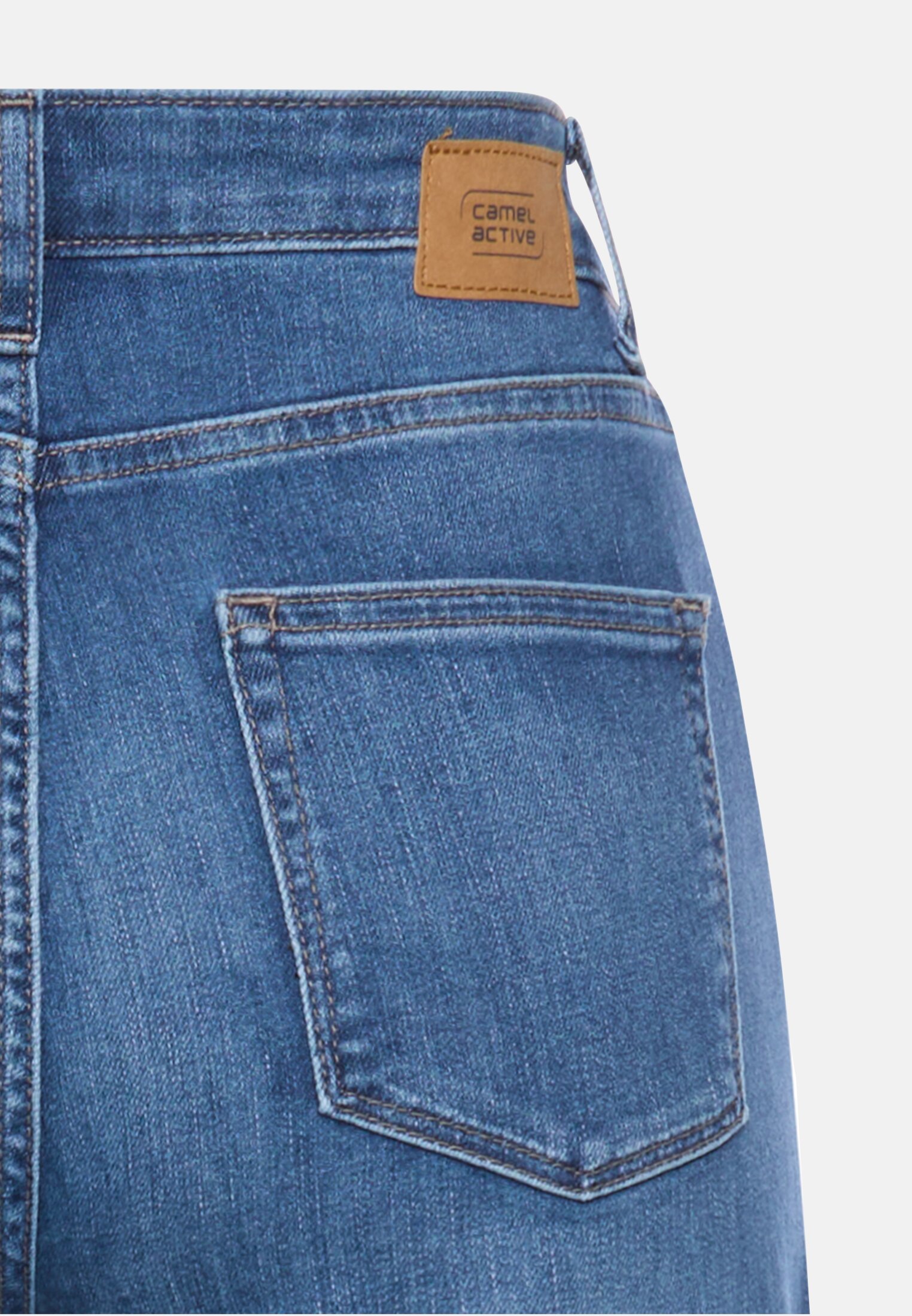 Women 5-pocket jeans with a wide leg Medium blue close back