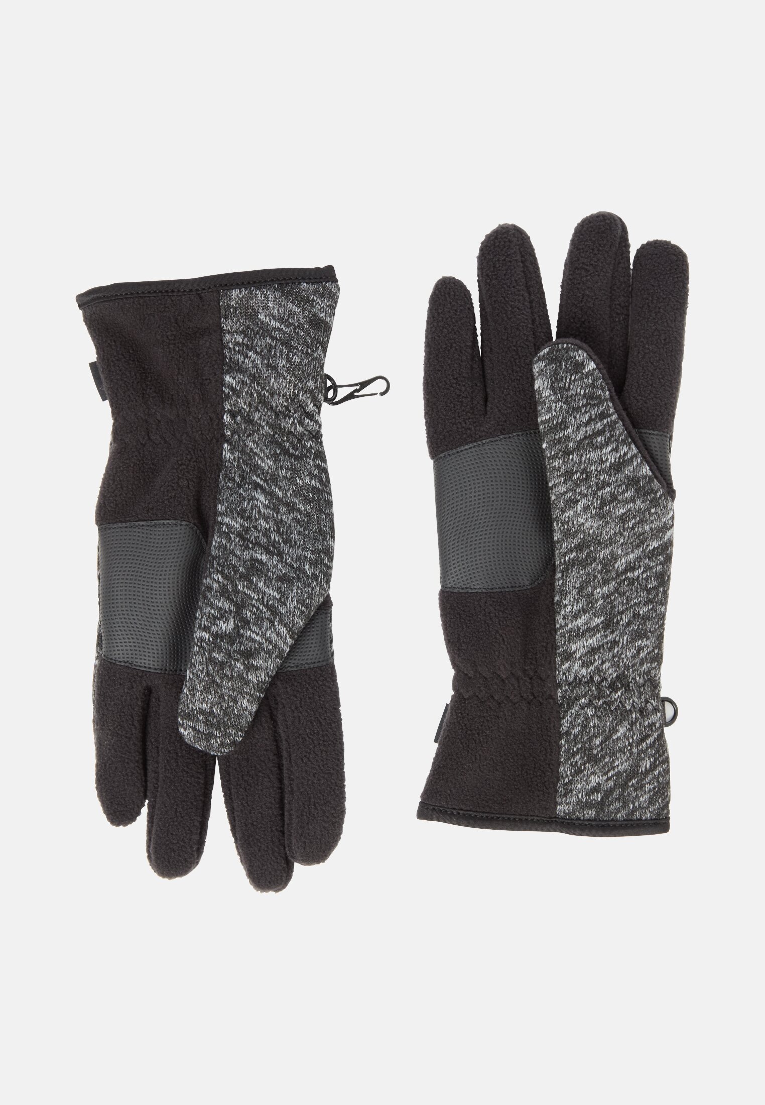 Herren Strickhandschuhe mit elastischem Bündchen Steingrau vorne nah