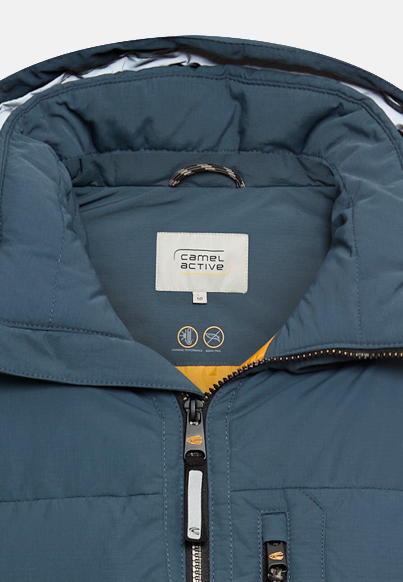 camelactive_Blouson_Tinted_Blue_430150-6N47-47_3G Heren Winterjas met afneembare capuchon Inktblauw front dichtbij