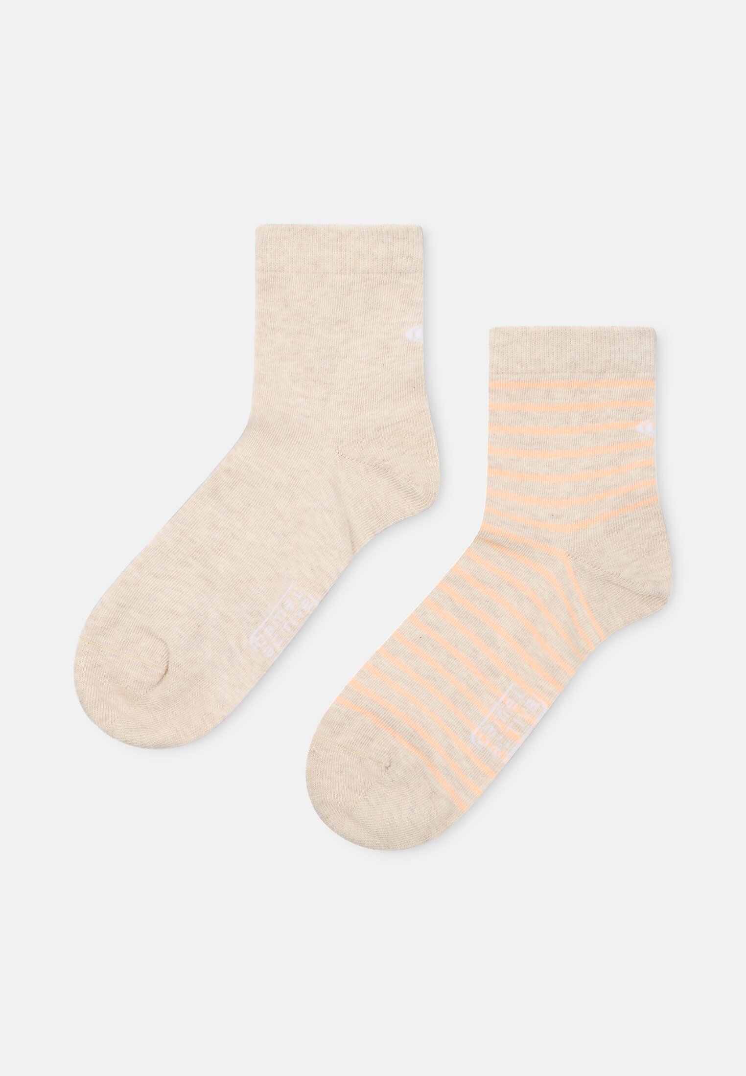 Women Striped socks made from a cotton blend Beige front close