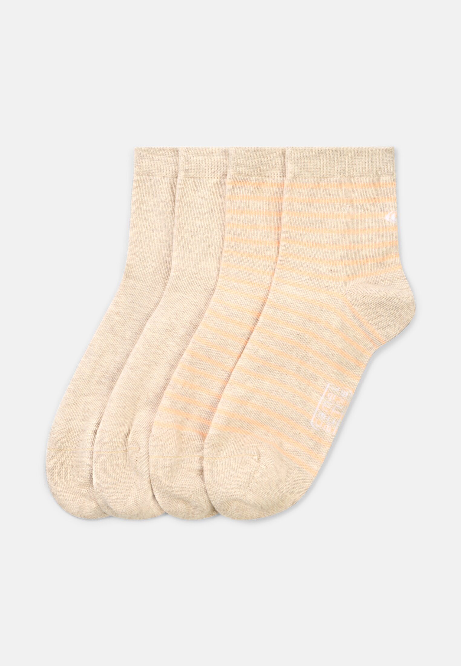 Vrouwen Sokken van een katoenmix met strepen Beige frontaal voor