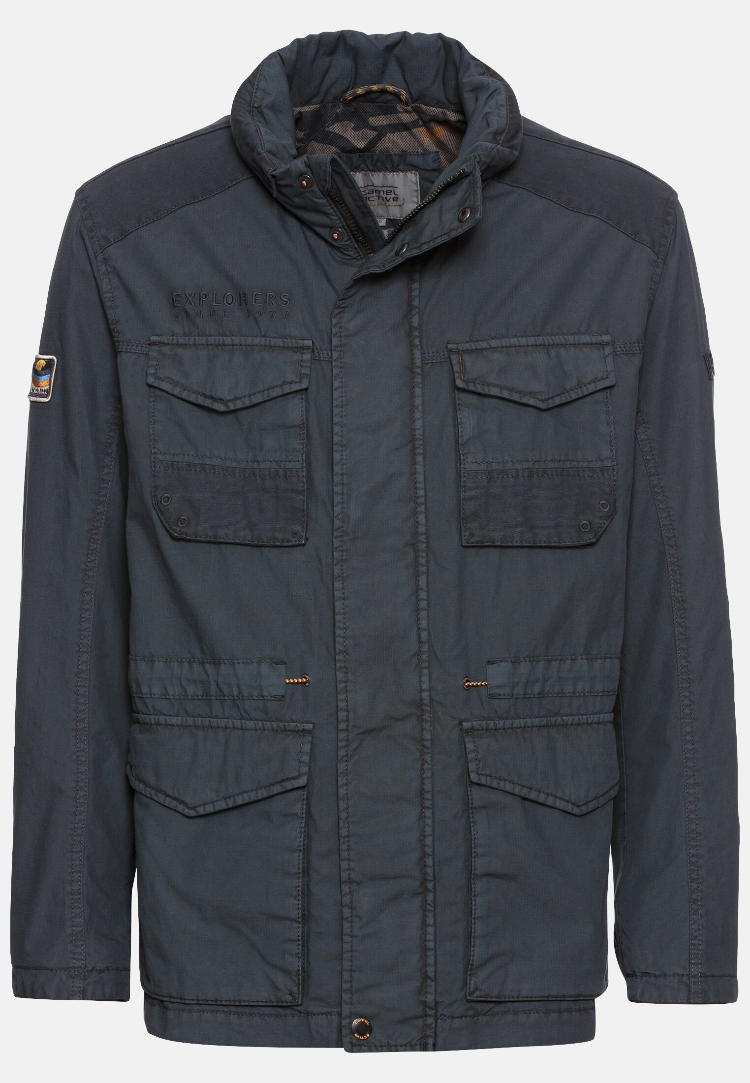Men Field jacket made from pure cotton Blue frontal front