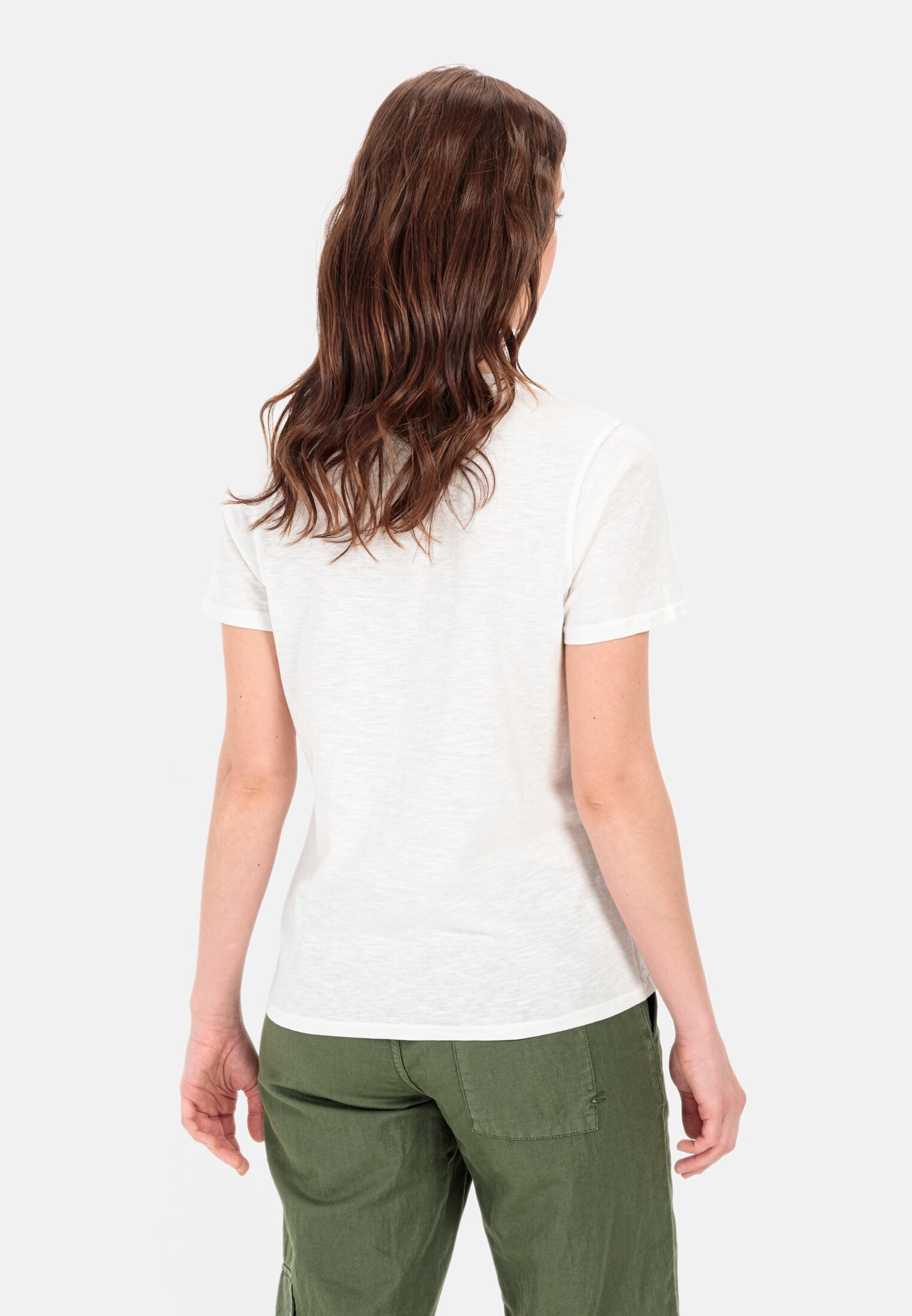 Women Short-sleeve T-shirt made from sustainable organic cotton Multicolour worn back