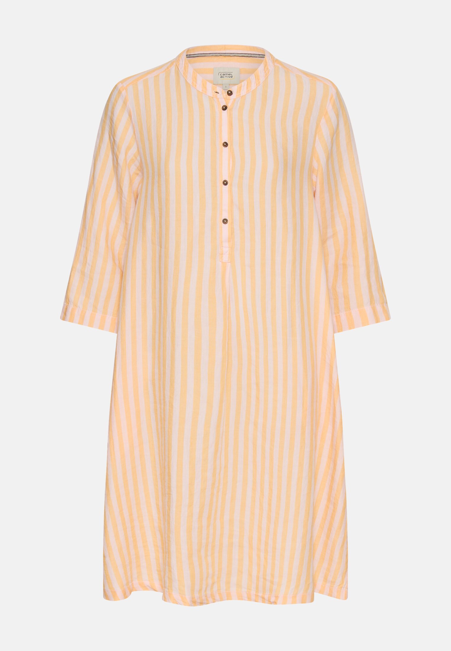 Women Midi dress with back pleat Orange frontal front