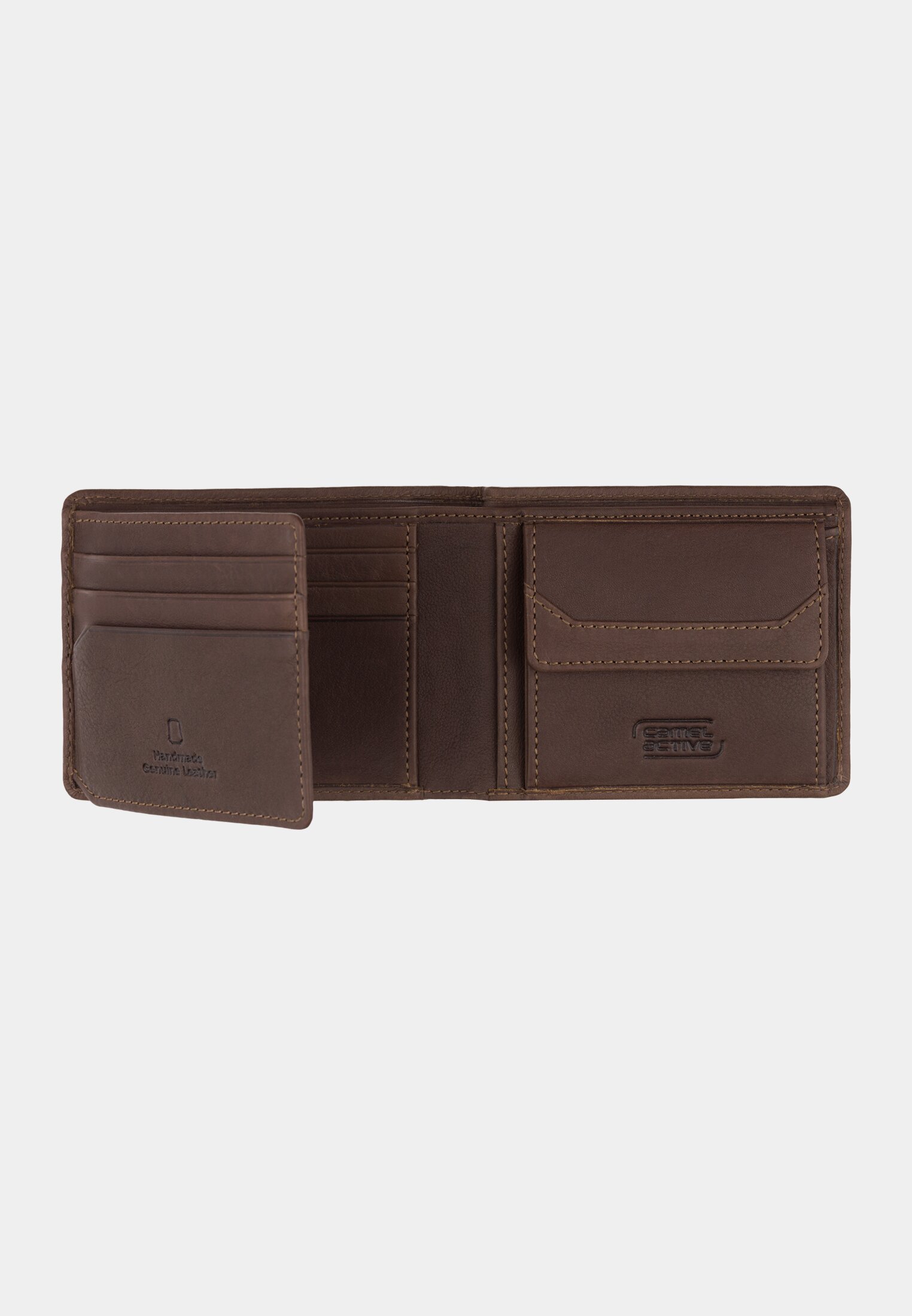 Men Wallet made from genuine leather Brown front close