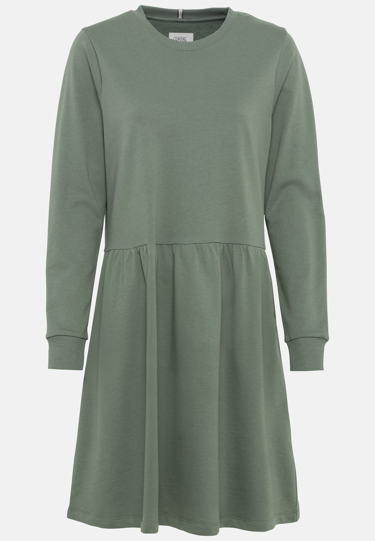 Damen Sweatkleid aus Organic Cotton Khaki frontal vorn