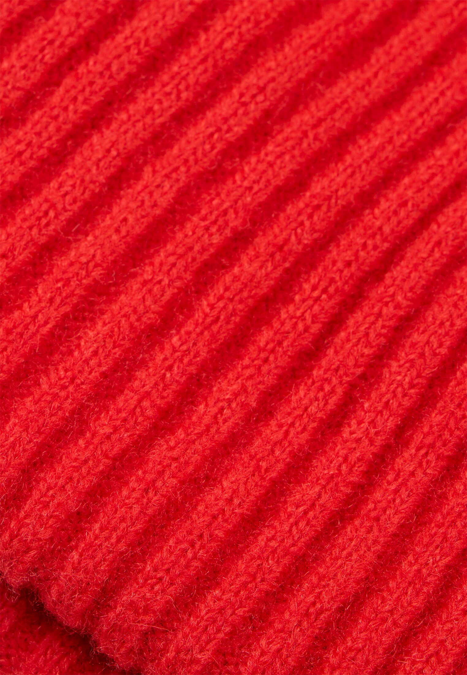 Damen Strickmütze mit Logo Rot frontal oben