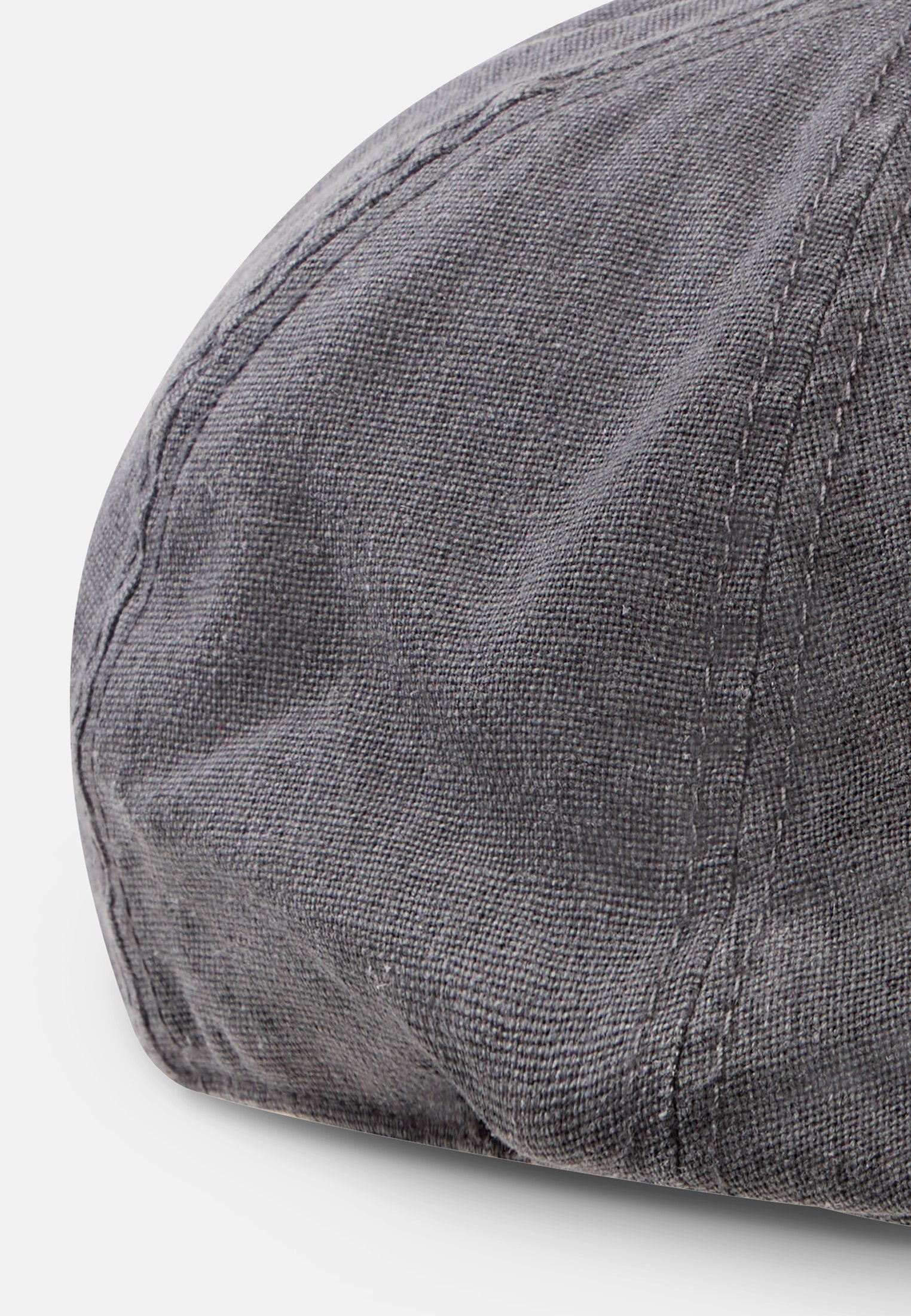 Herren Flat Cap aus Leinen-Mix Dunkelblau vorne nah