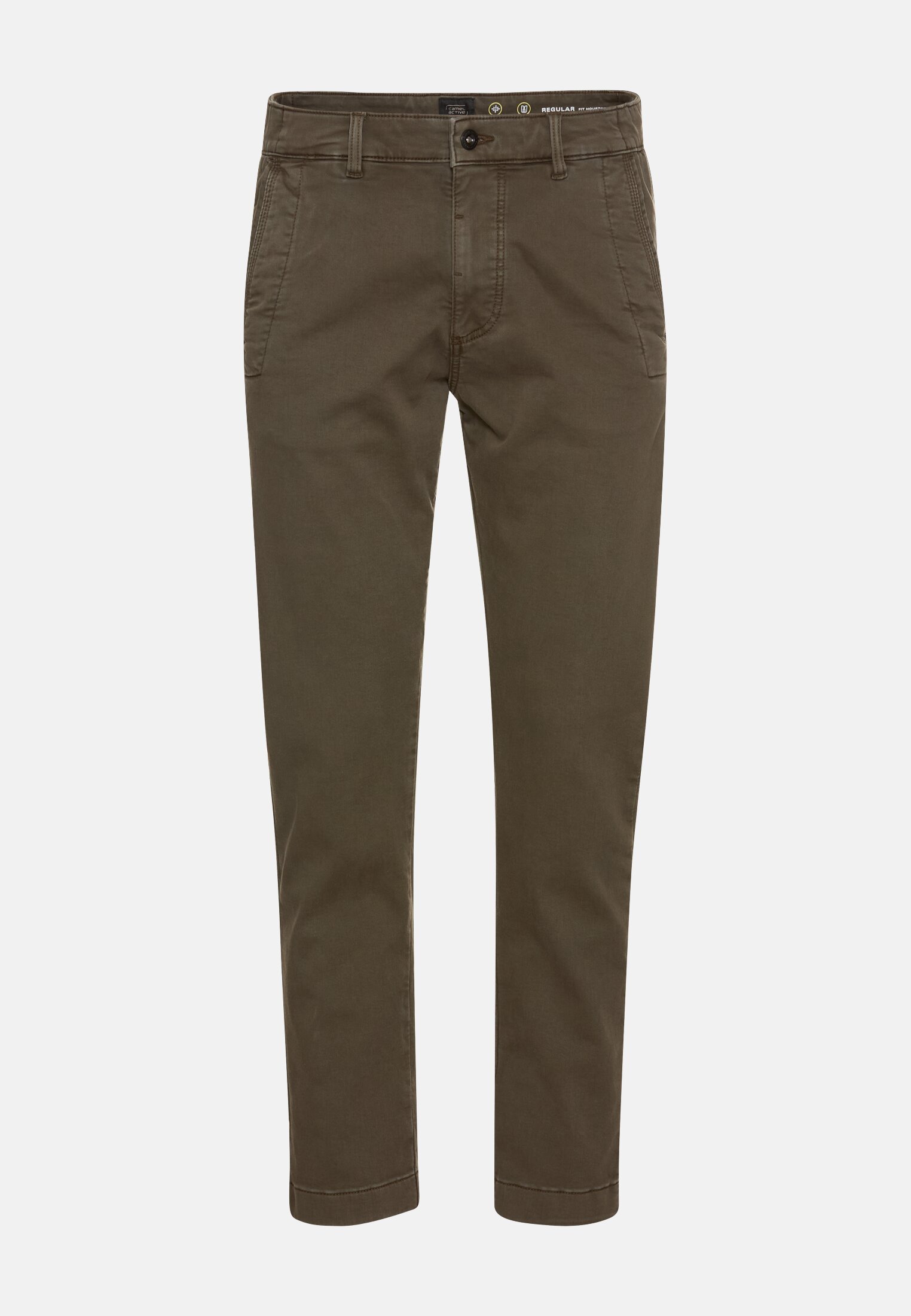 Herren fleXXXactive® Chino Regular Fit aus Baumwollmix Dunkelbraun frontal vorn