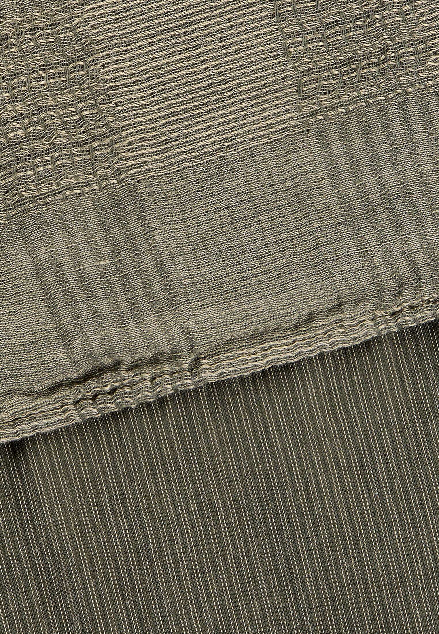 Herren Gewebter Schal aus 100% Baumwolle Olivbraun frontal hinten