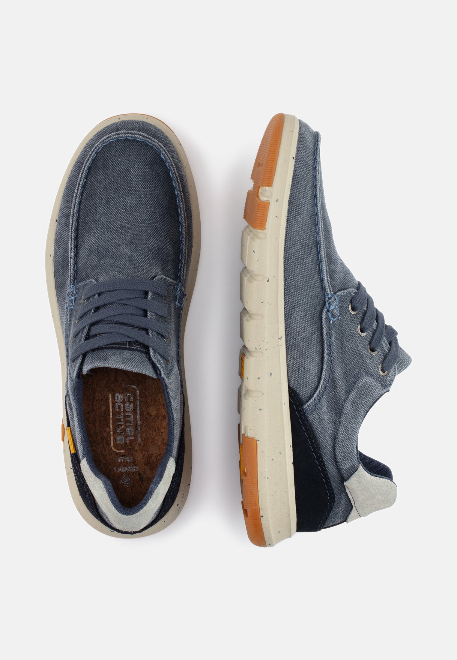 MI_54HVA03-0722-660_1G-00 Men Sneakers made of canvas with leather appliqués Dark Blue frontal top