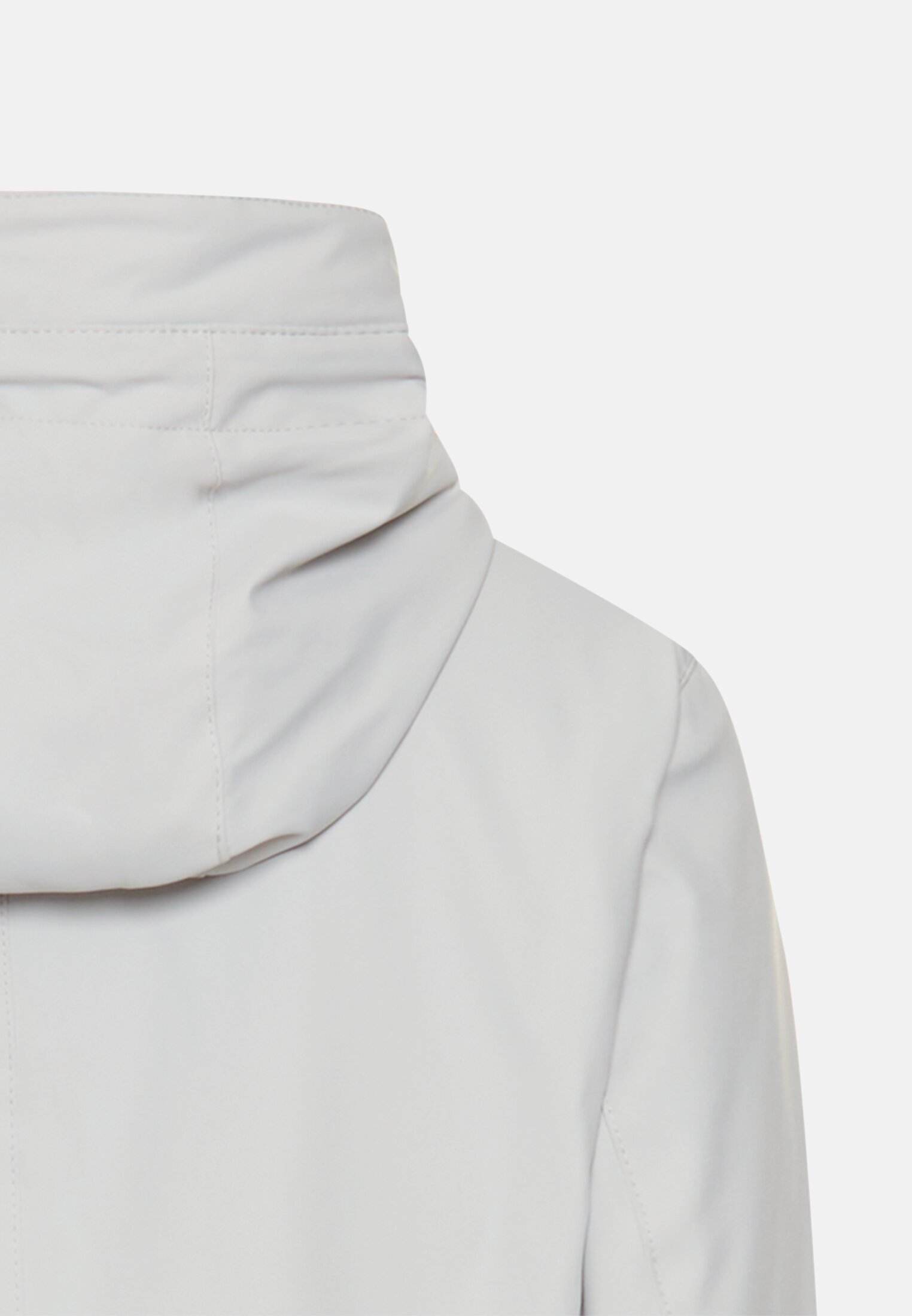 Damen Funktionsjacke mit abnehmbarer Kapuze Silber hinten nah