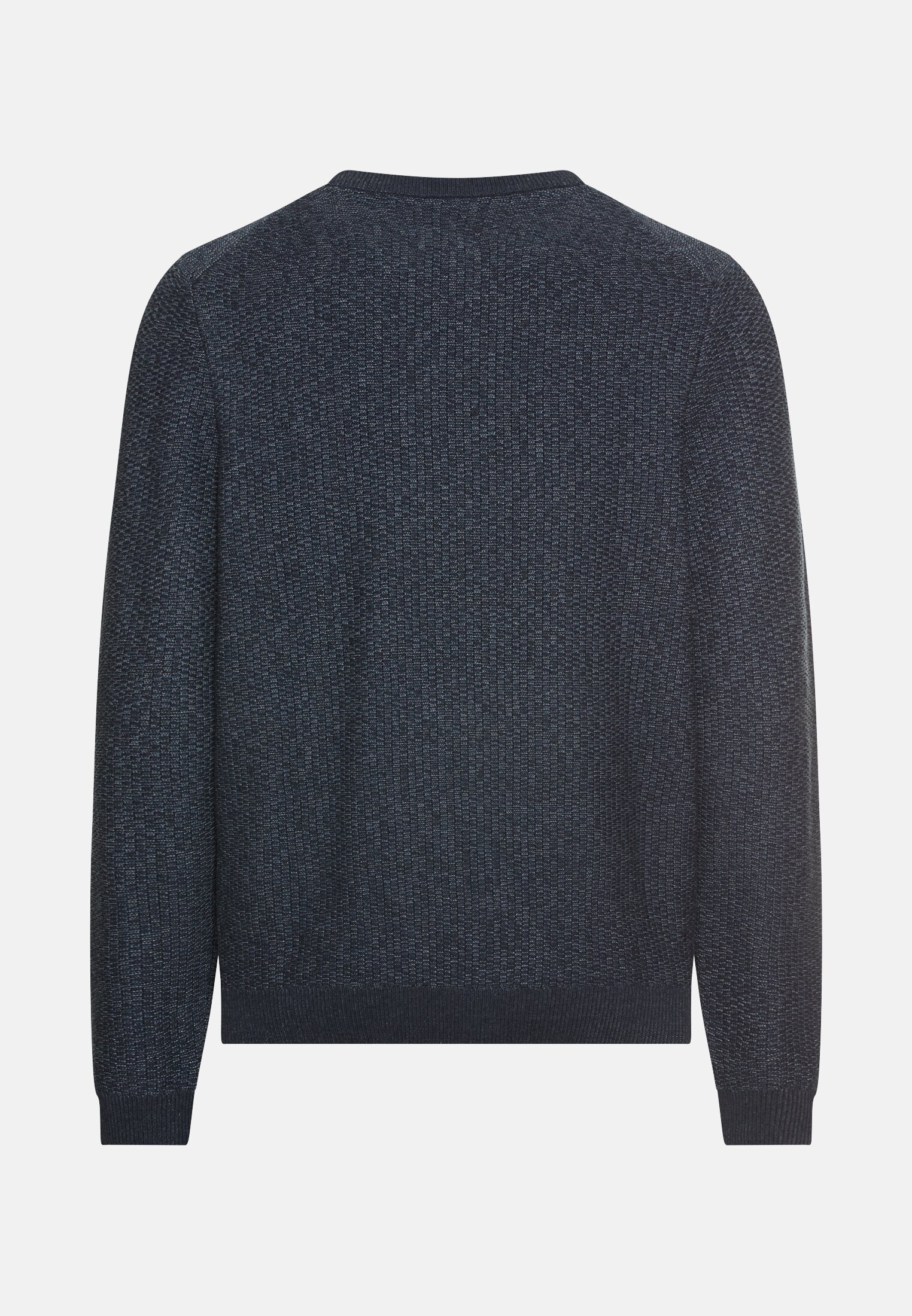 Herren Strickpullover mit Rundhalskragen Tintenblau frontal hinten