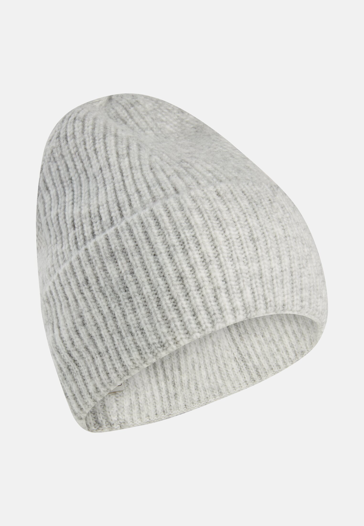Women Knit beanie in soft material Gray frontal front