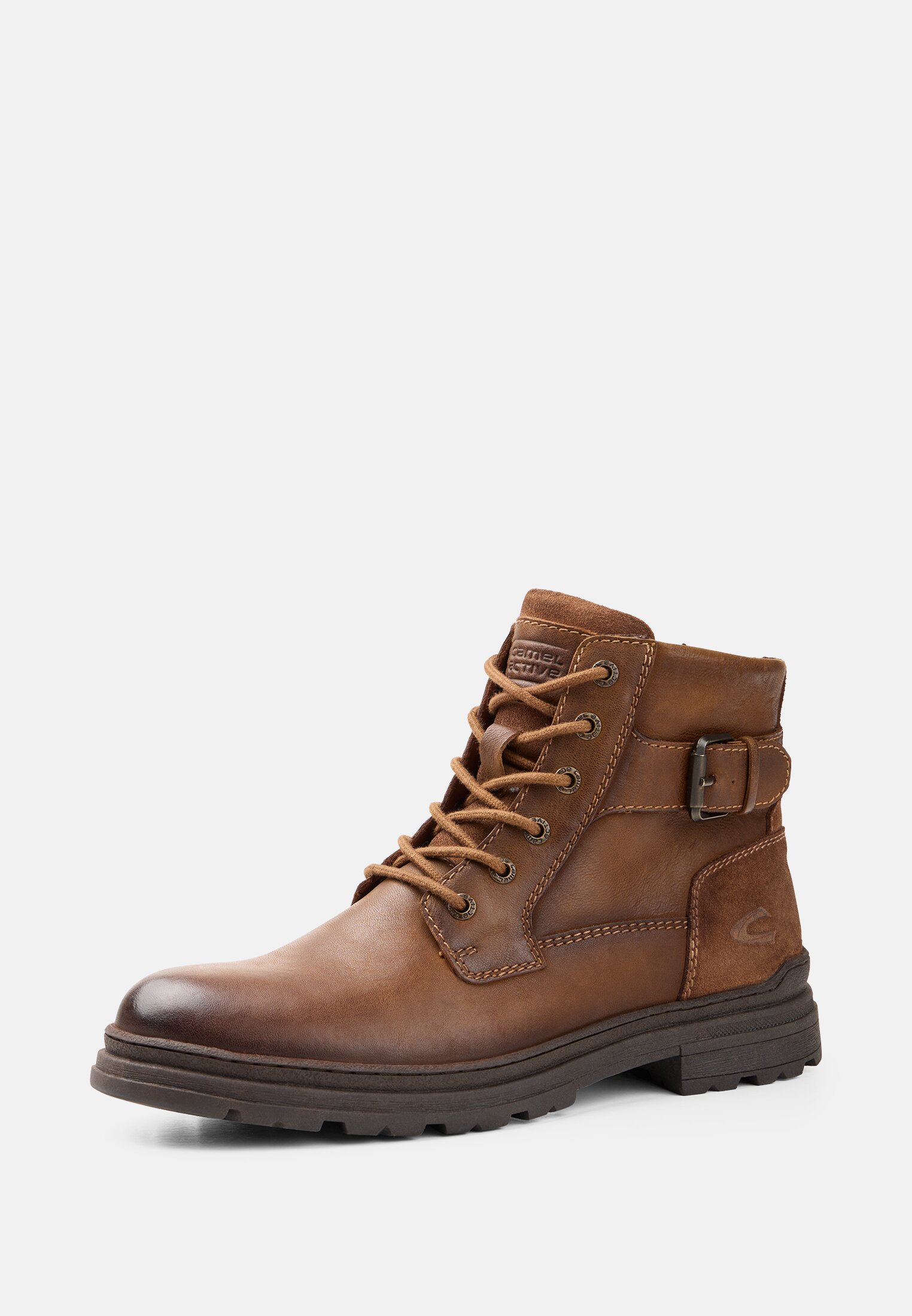 Herren Lederboot mit Warmfutter Cognac frontal hinten