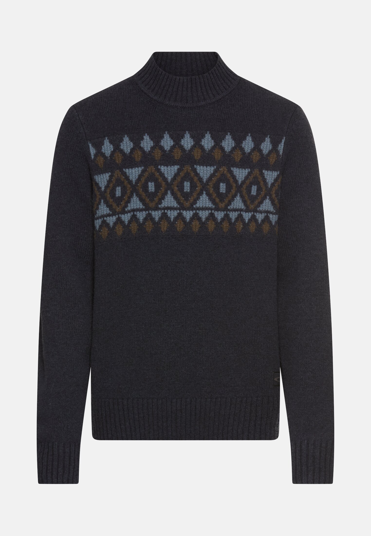 Herren Pullover aus reiner Wolle Navyblau frontal vorn