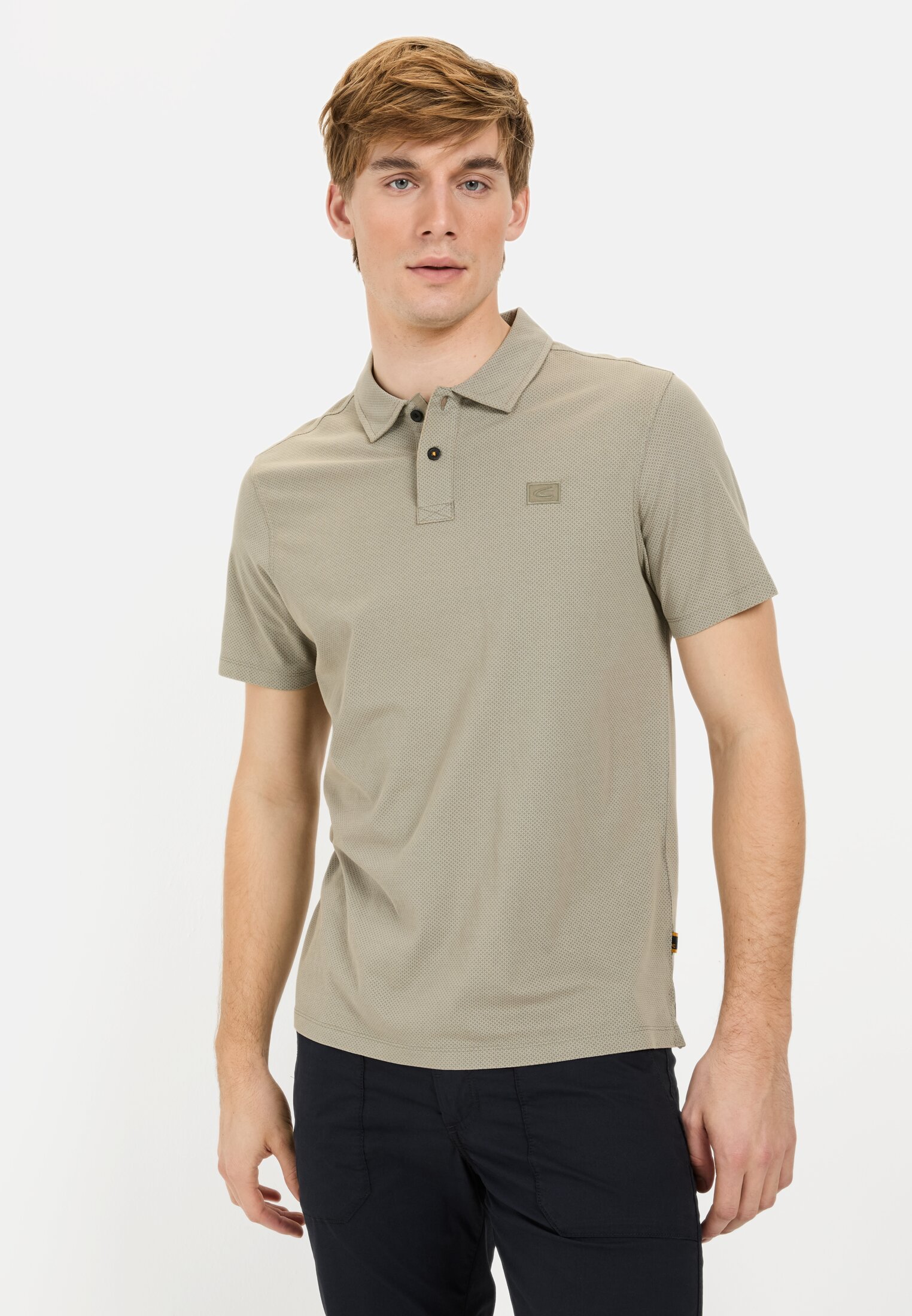 Men Short-sleeved polo shirt made of pure cotton Green worn front