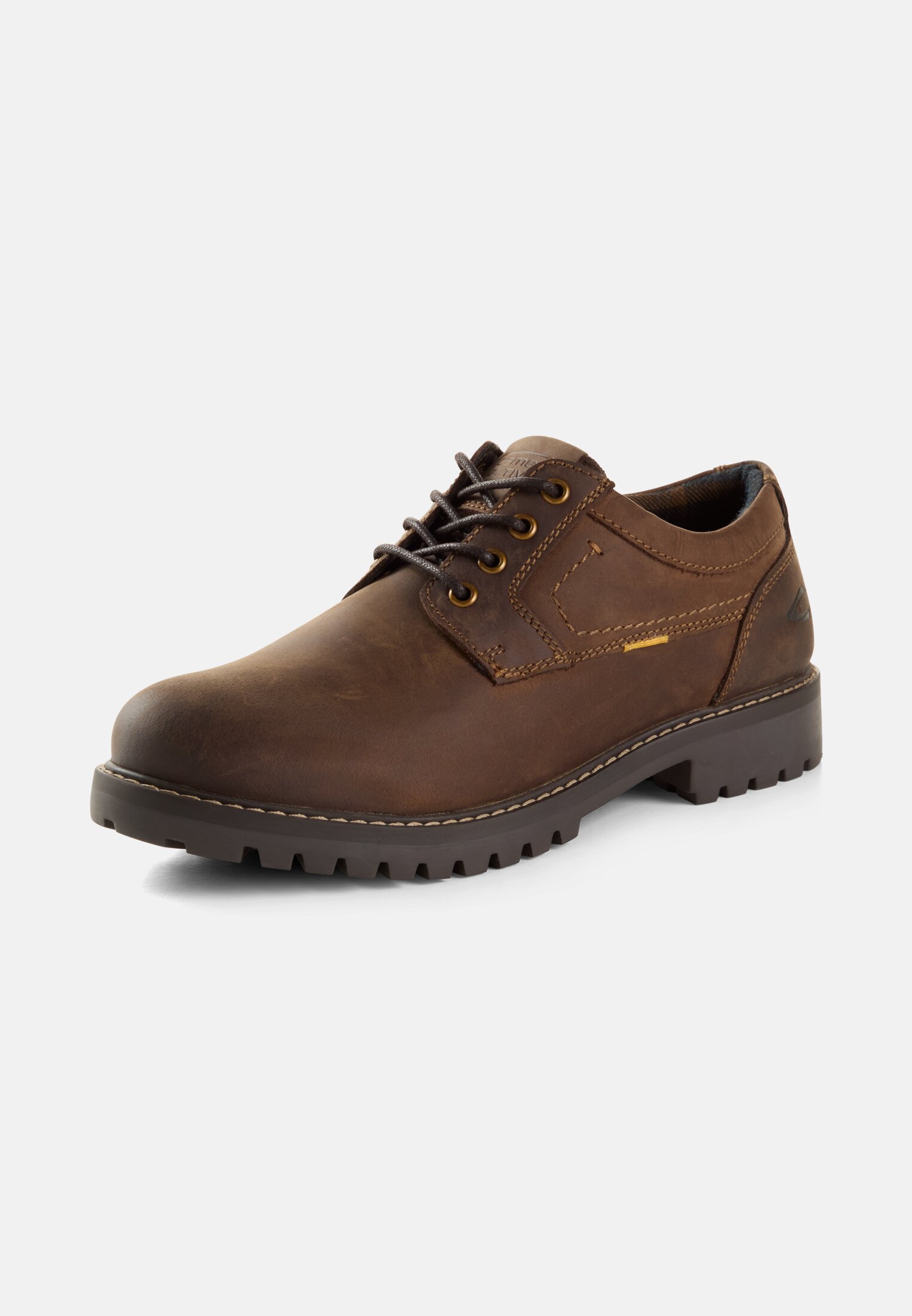 Herren Oxford aus Echtleder Braun frontal hinten