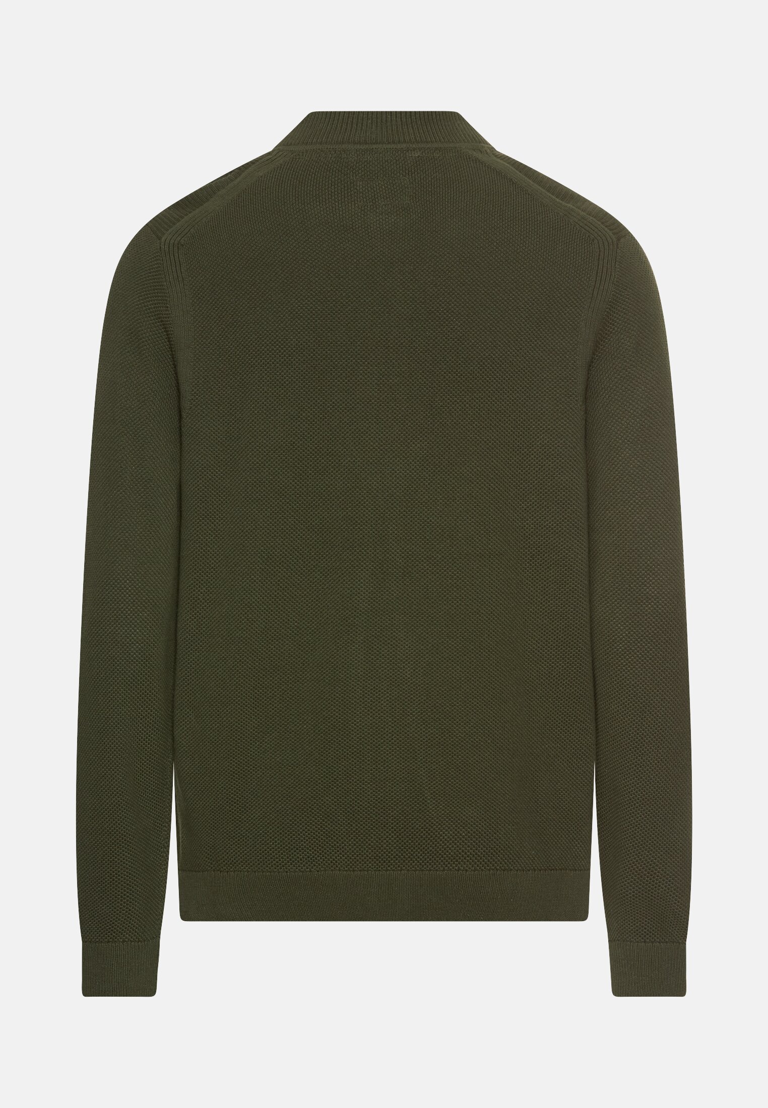 Men Bomber style cardigan Forest green frontal back