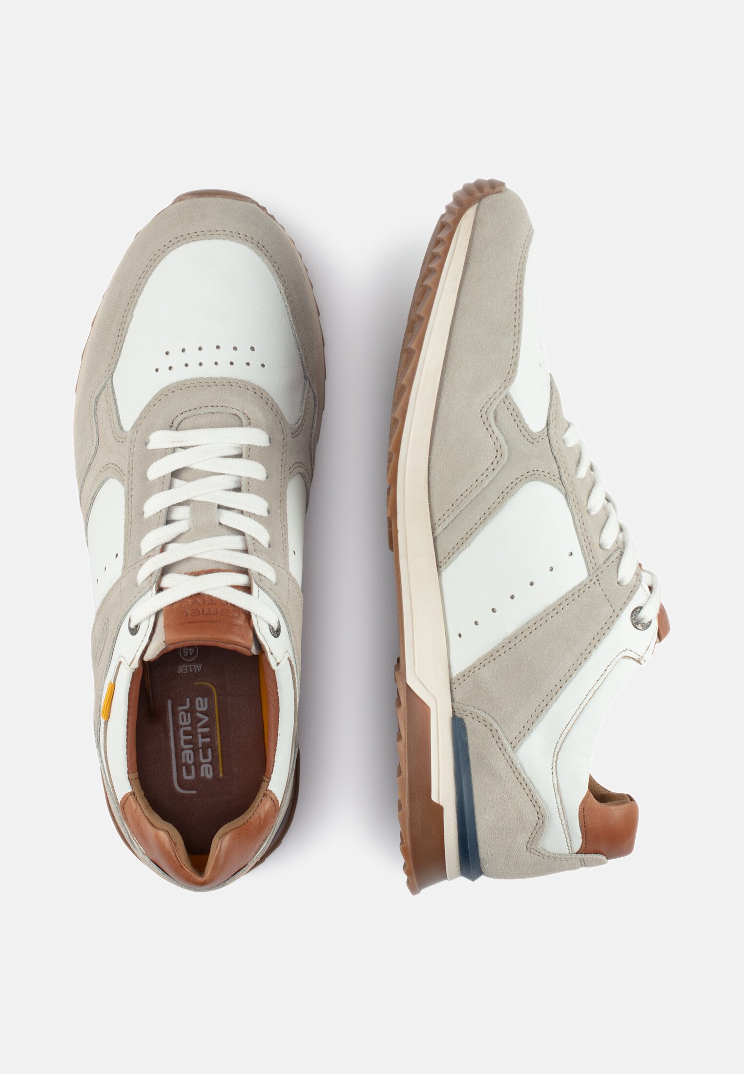 MI_54ALA01-0201-513_1G-00 Men Oxford lace-up shoes made from leather White-Brown frontal top