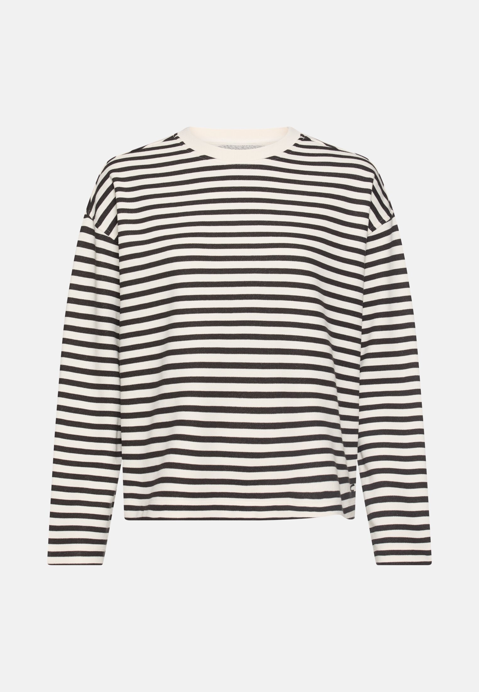 Damen Sweatshirt aus 100% Baumwolle Schwarzweiß frontal vorn