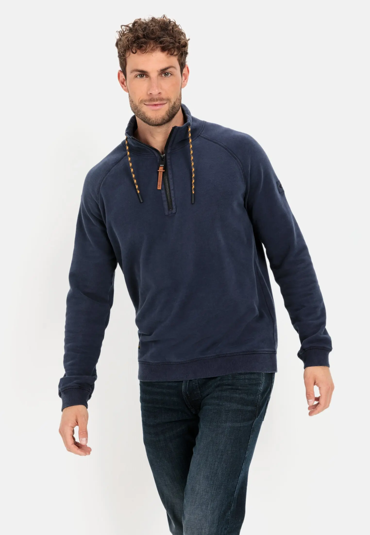 Sweatshirt mit Stehkragen für Herren in Dunkelblau | M