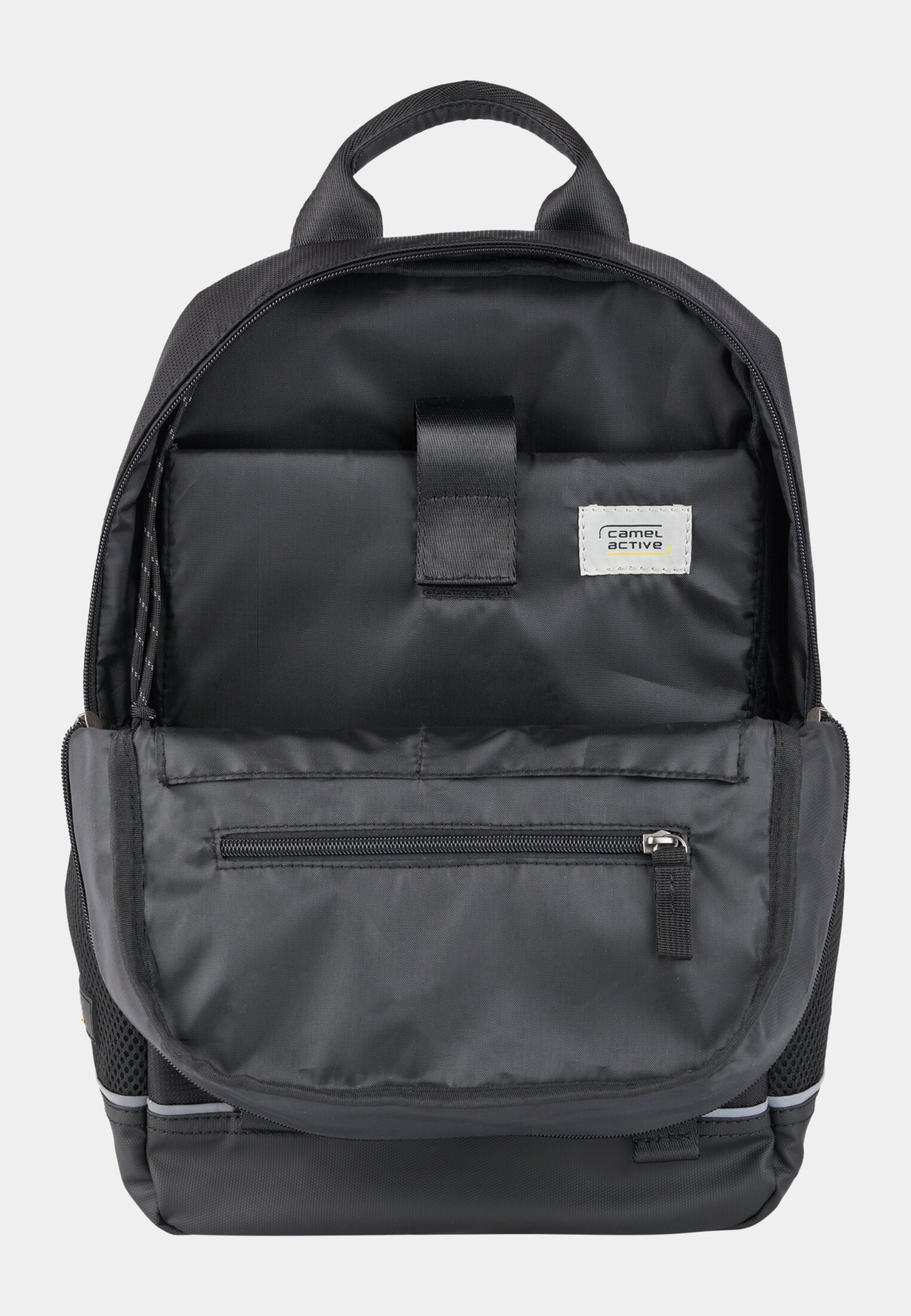 Men CONNECT backpack with versatile attachment options Black front close