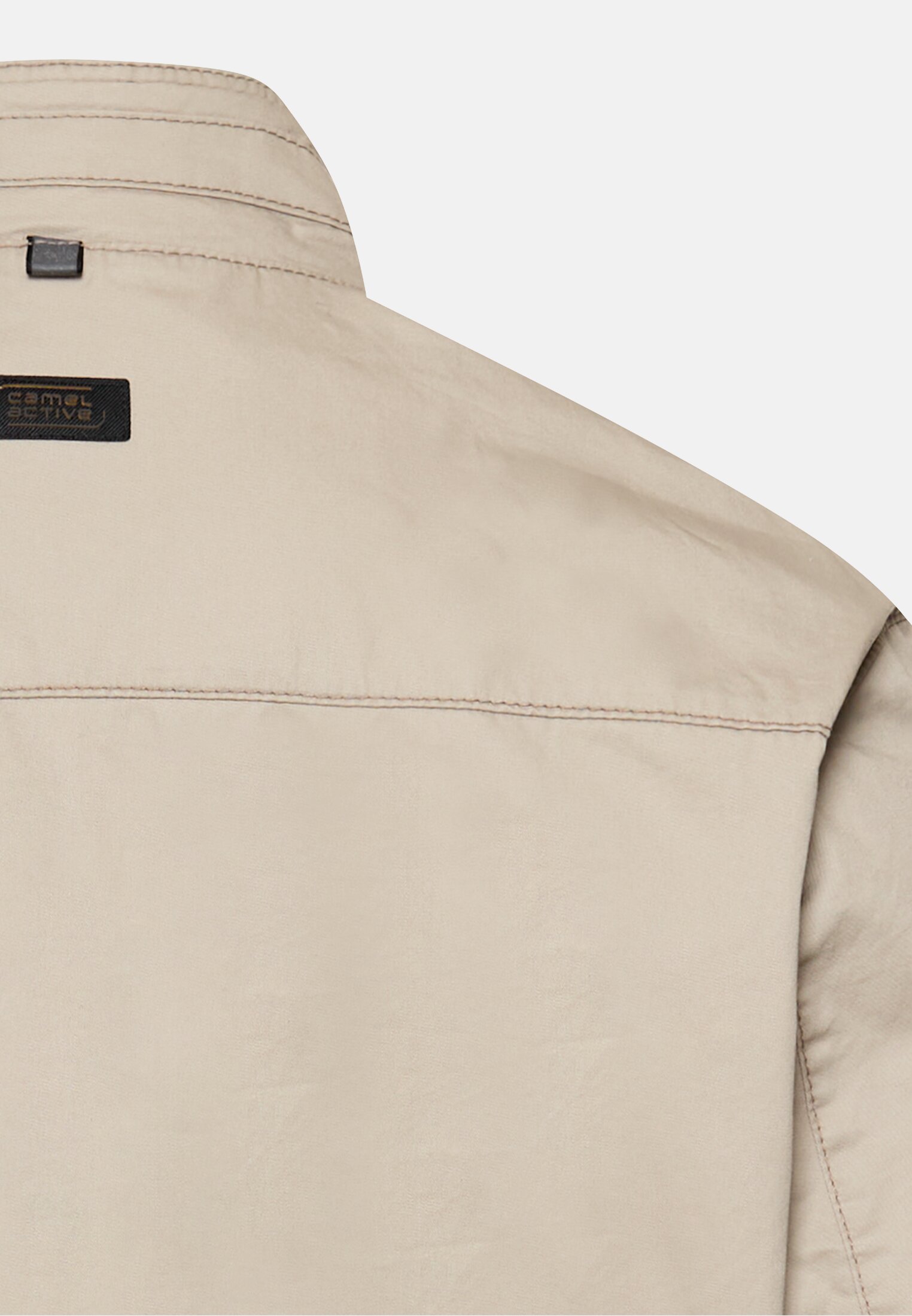 Heren Blouson met opstaande kraag Beige achter dichtbij