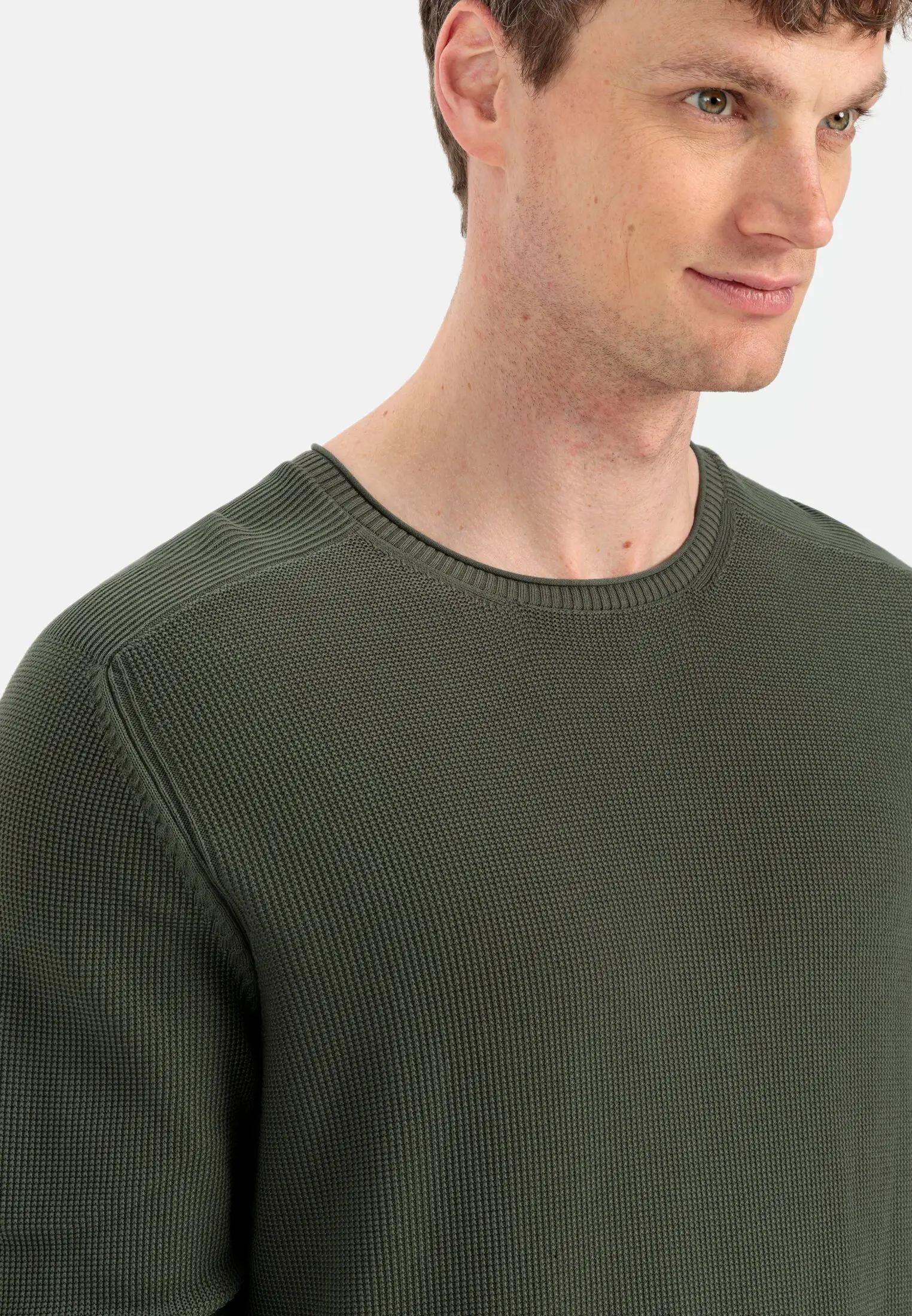 Feinstrickpullover für Herren in Dunkelgrün | M