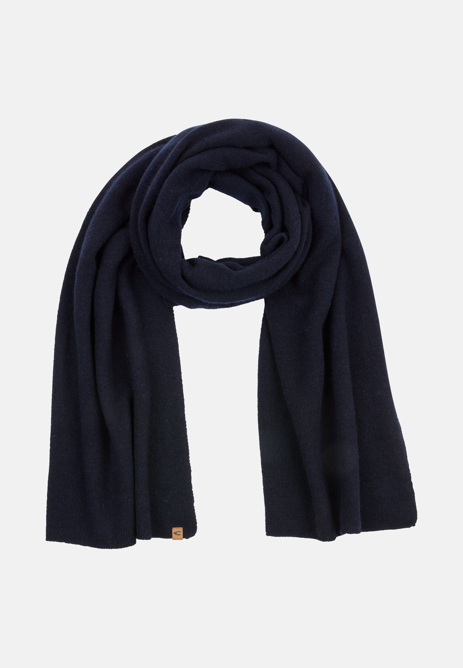 Vrouwen Cashmere sjaal gemaakt van zacht polyester met een gebreide uitstraling Nachtblauw frontaal voor