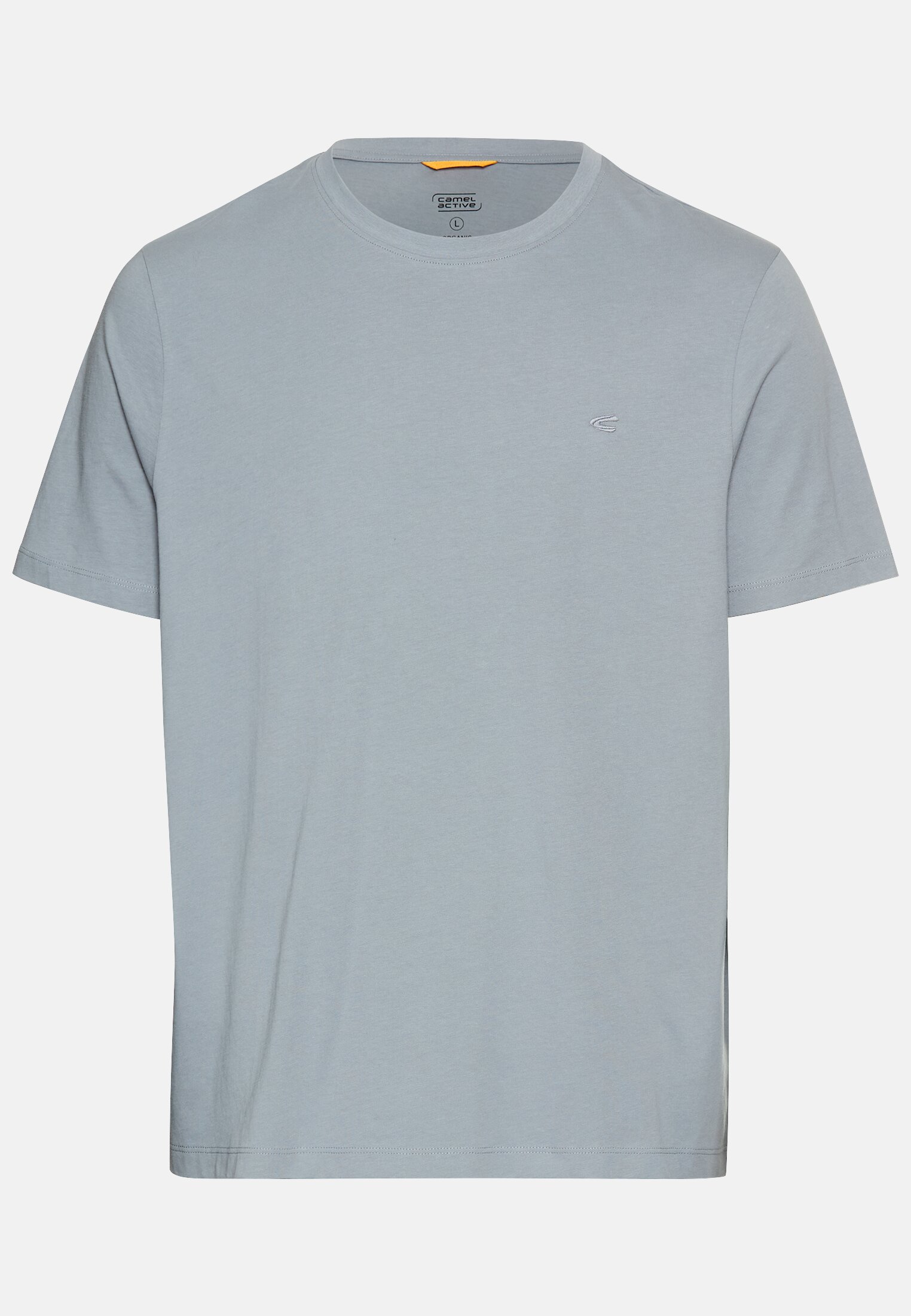 Herren T-Shirt aus reiner Baumwolle Steinblau frontal vorn