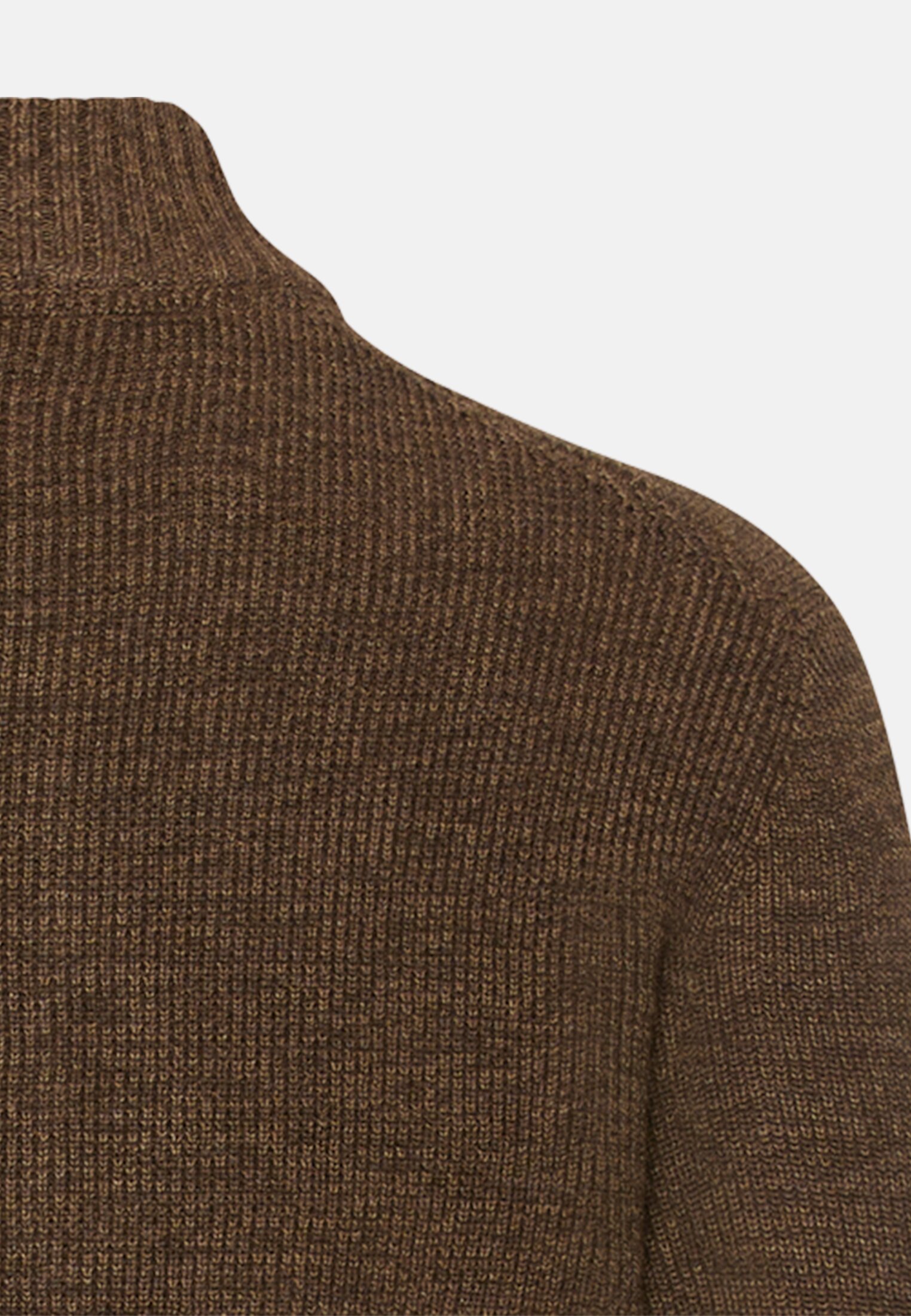 Men Knitted troyer in marled look Dark Brown close back
