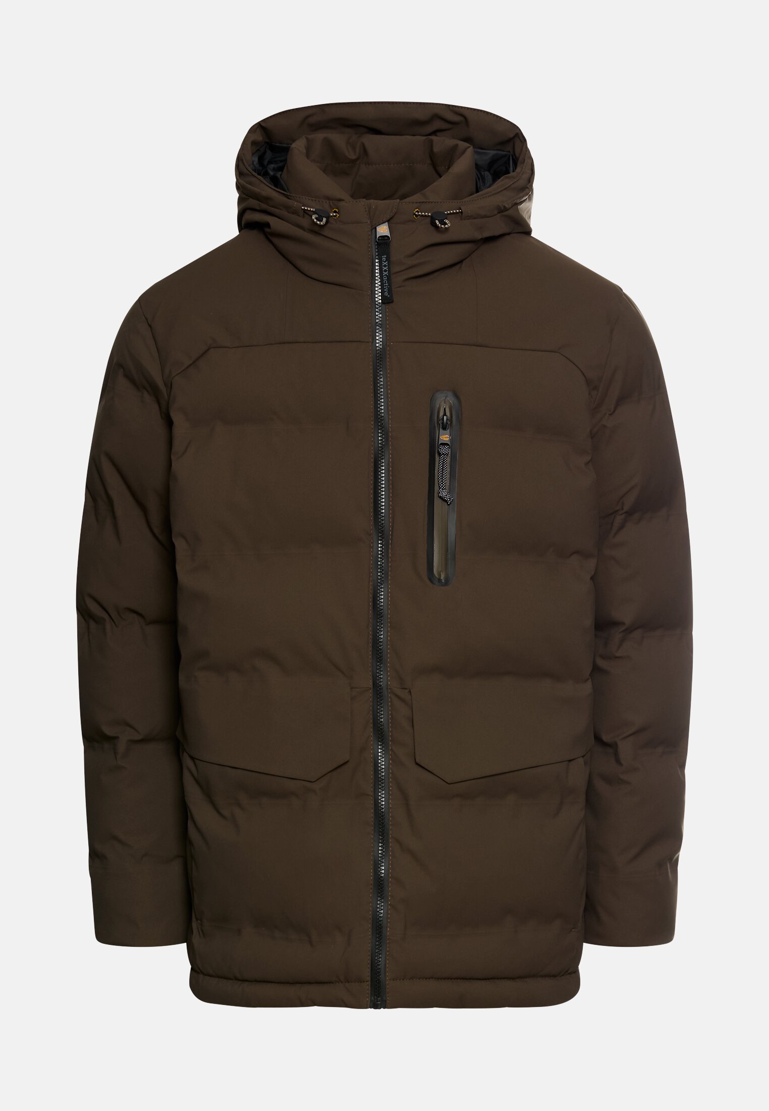 Heren teXXXactive®  Functionele jas met verstelbare zoom en capuchon Donkerbruin frontaal voor