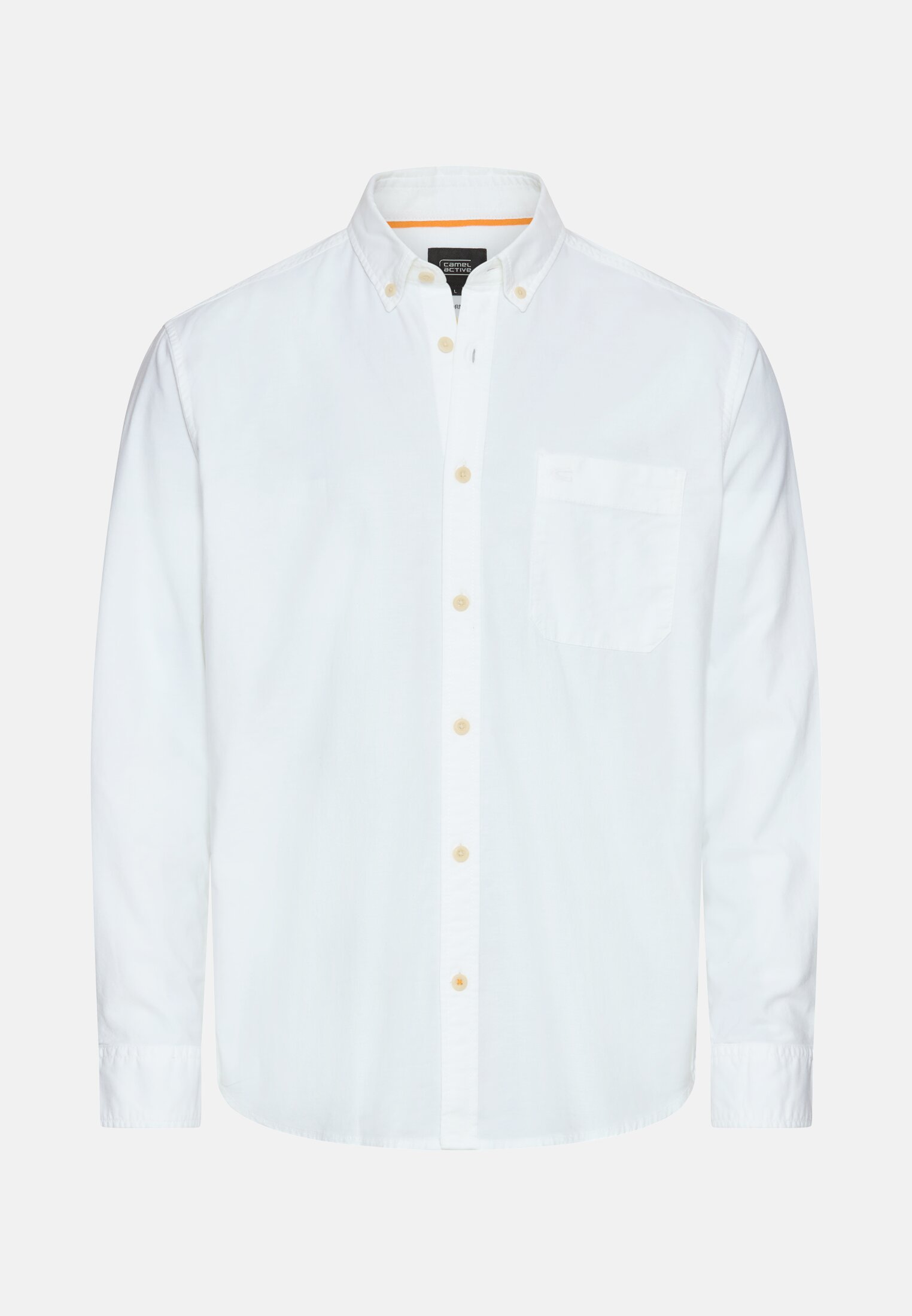 Heren Oxford overhemd met button-down kraag Wit frontaal voor