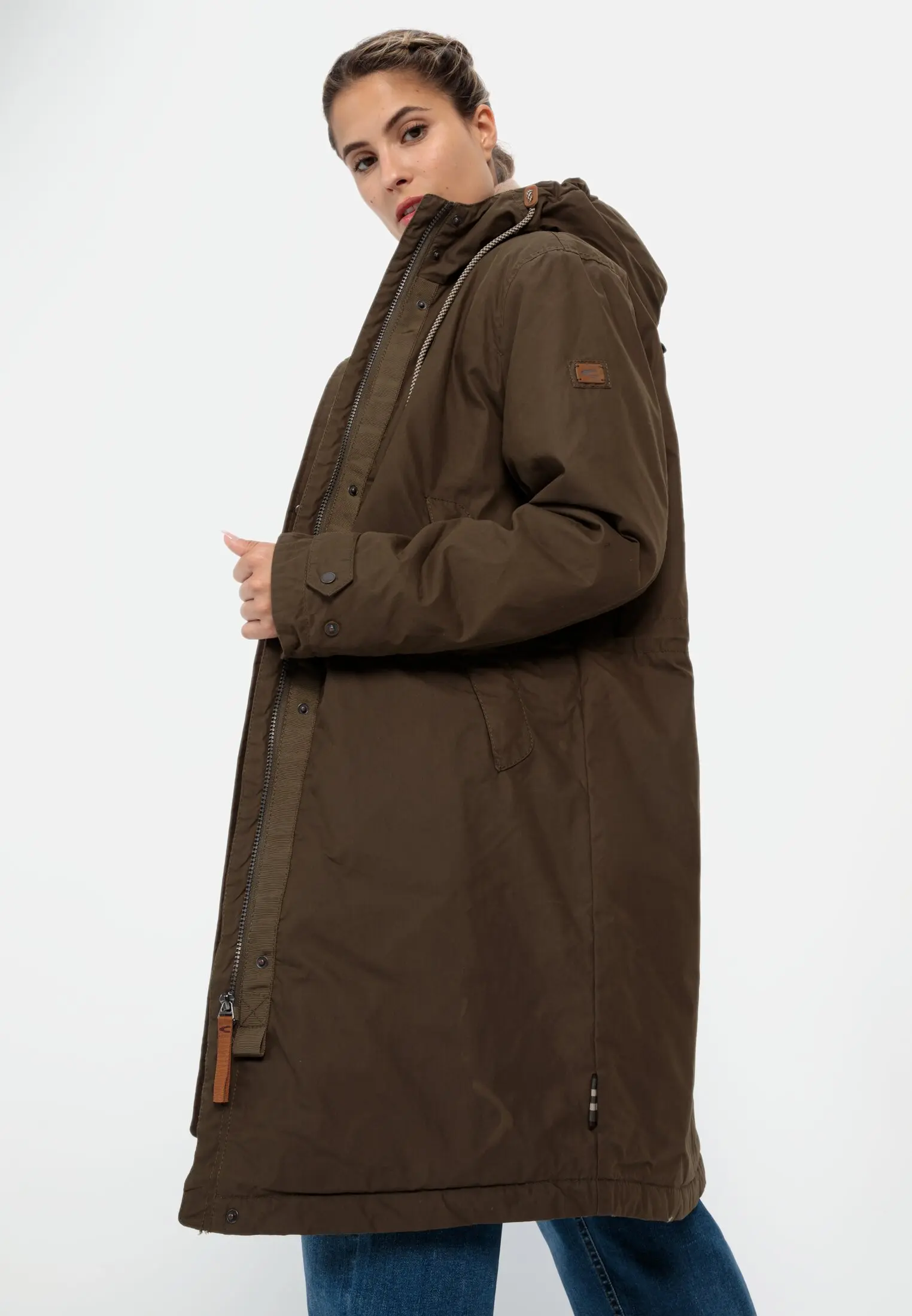Mantel für Damen in Dunkel Khaki | 34 | camel active