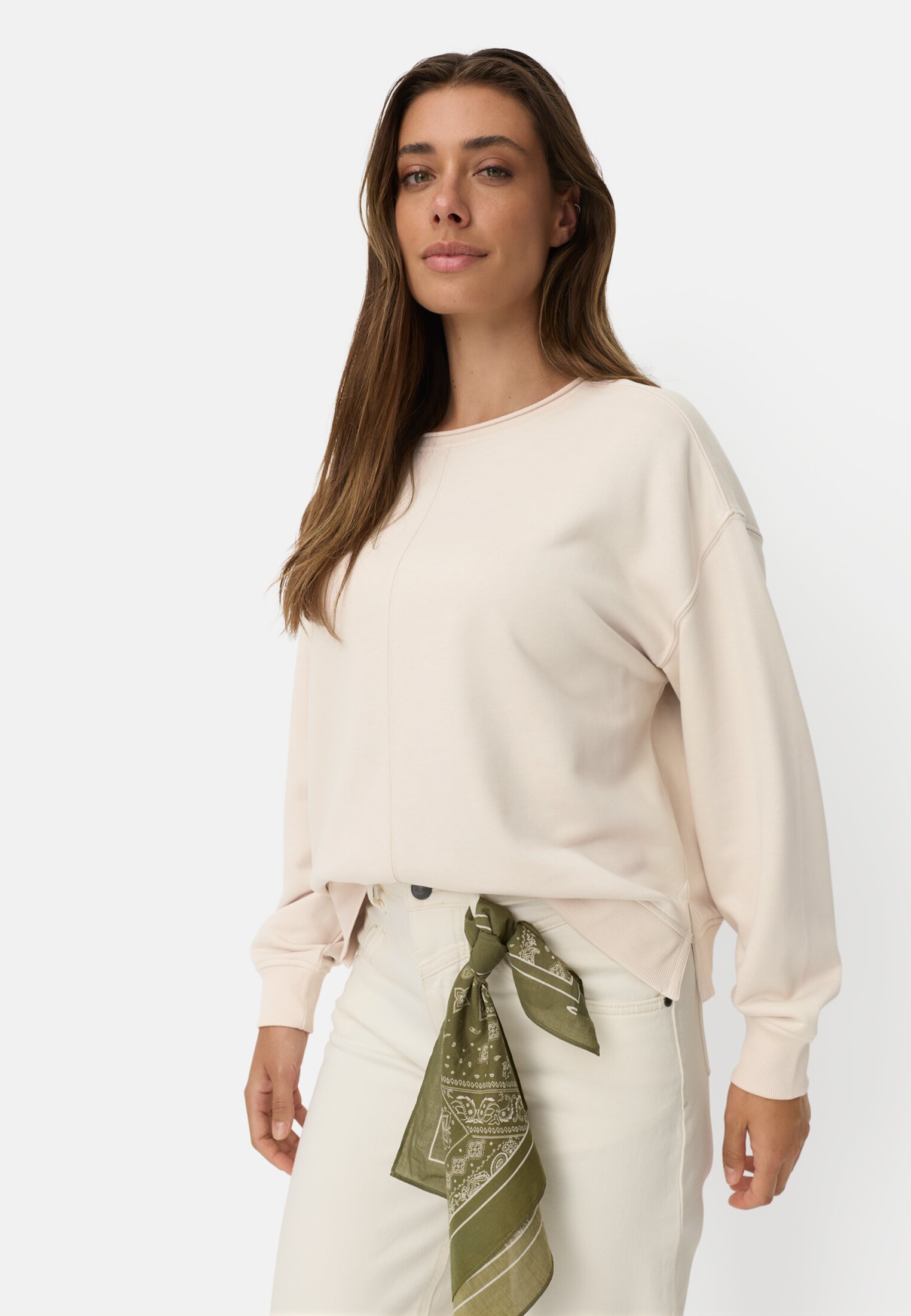 Vrouwen Sweatshirt van katoenmix Haver gedragen emotional
