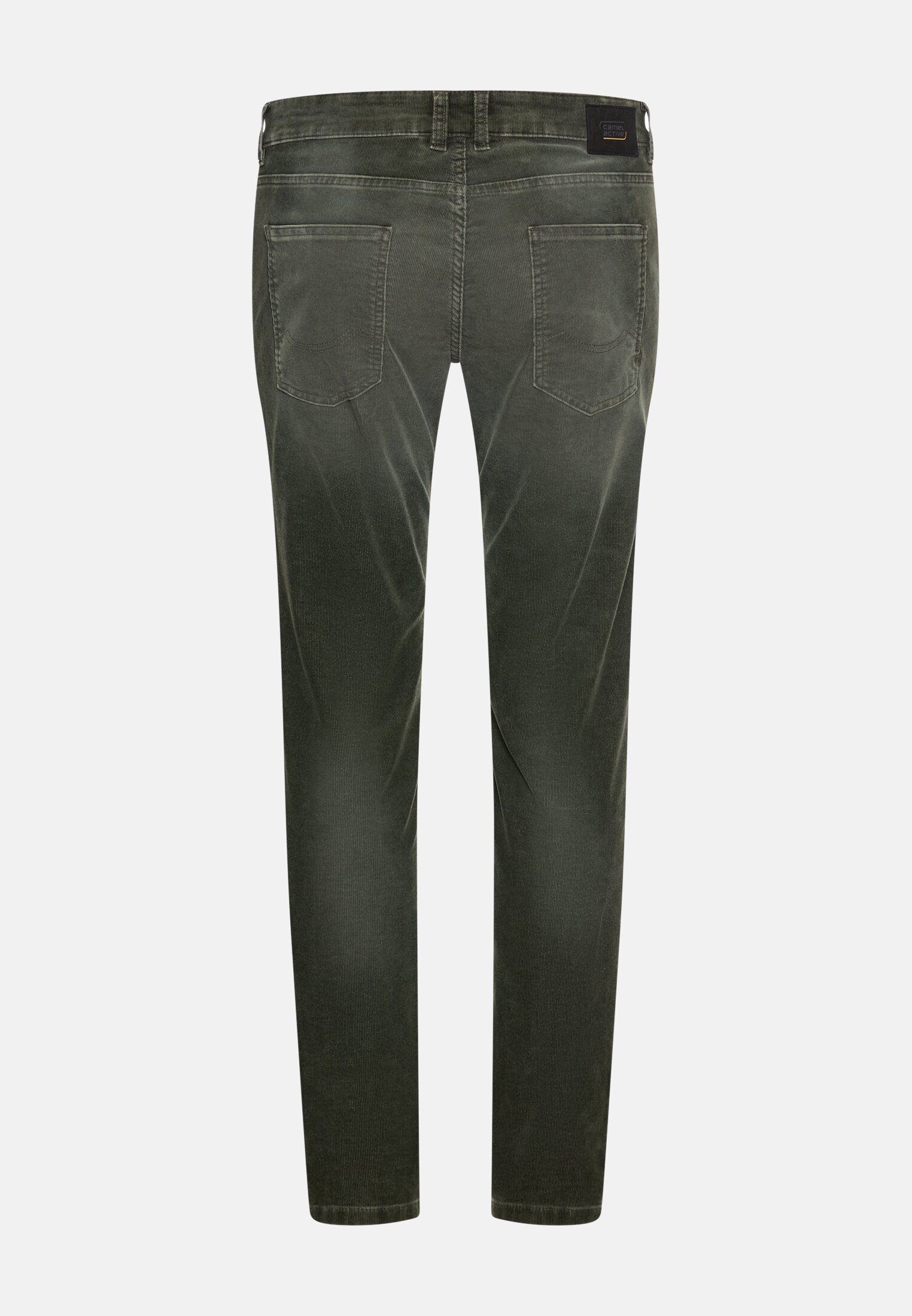 Men Slim Fit 5-pocket trousers Forest green frontal back