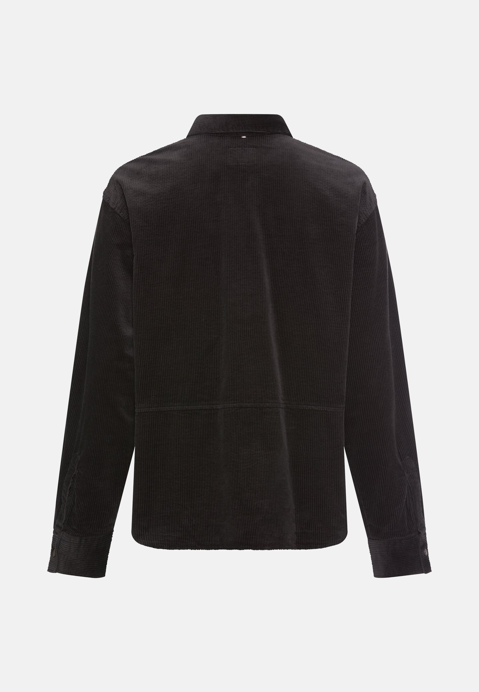 Damen Oversize-Bluse mit Hemdkragen Schwarz frontal hinten
