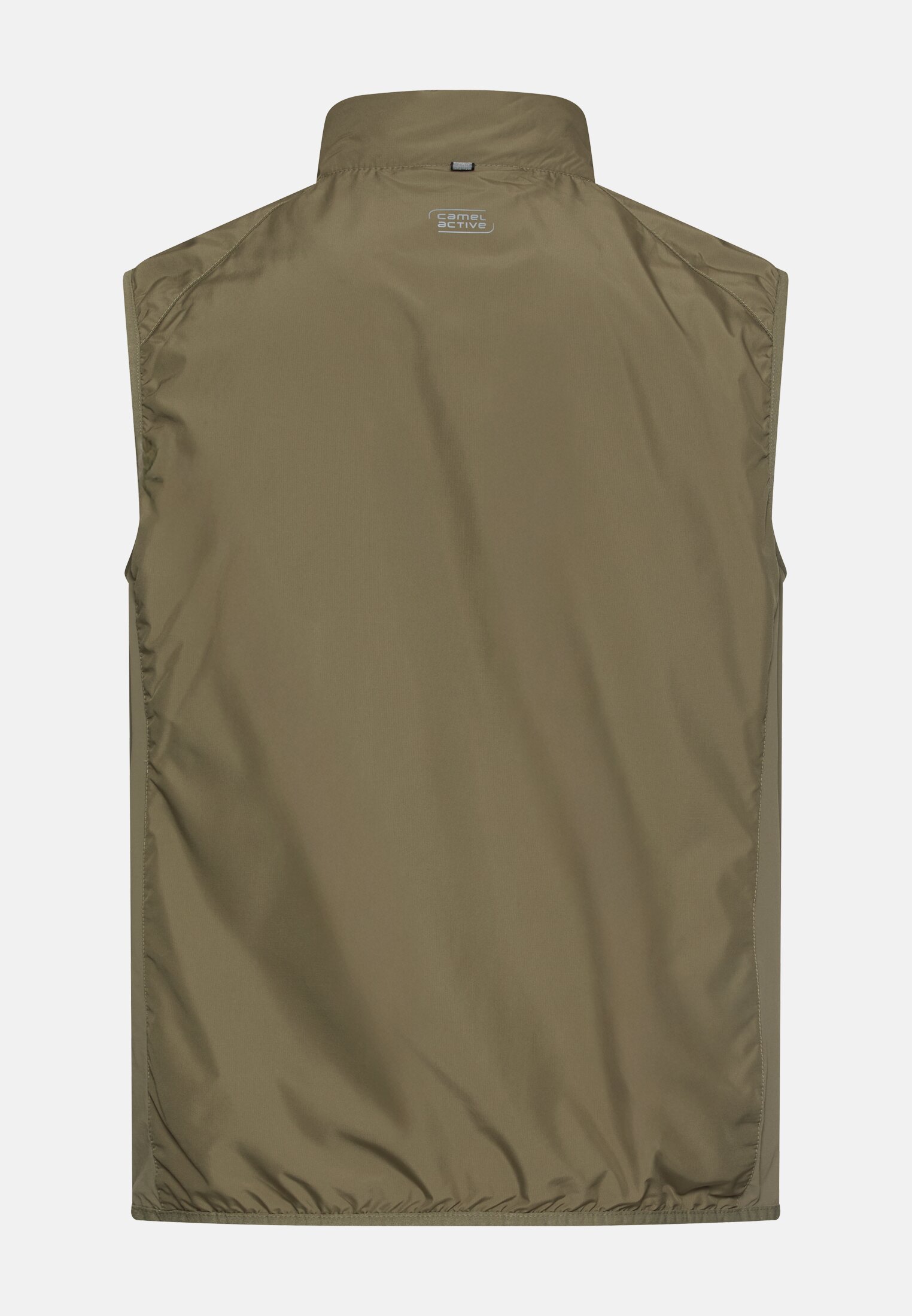 Men Vest made of water-repellent material Olive Green frontal back