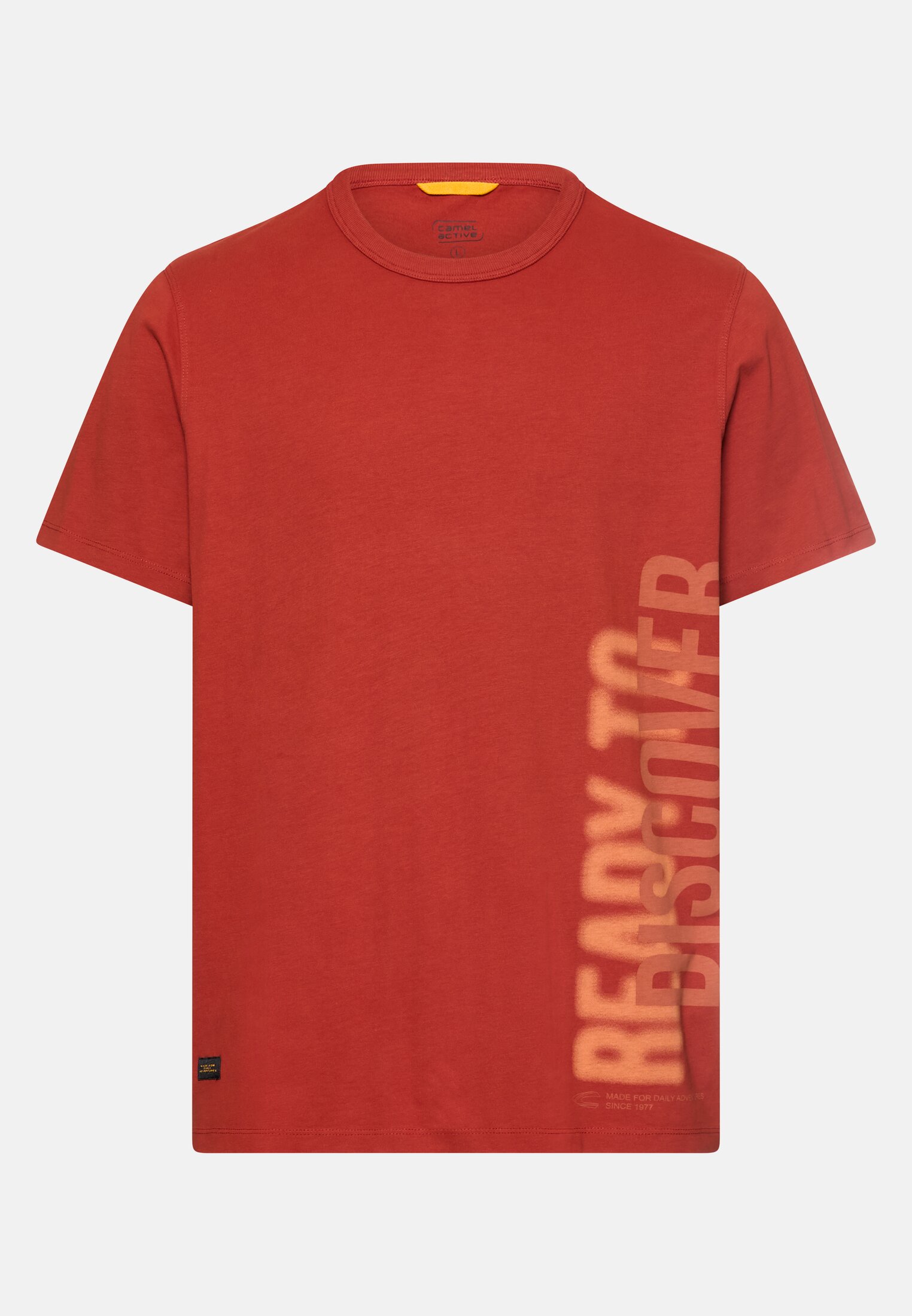 Damen T-Shirt mit Backprint Rot frontal vorn