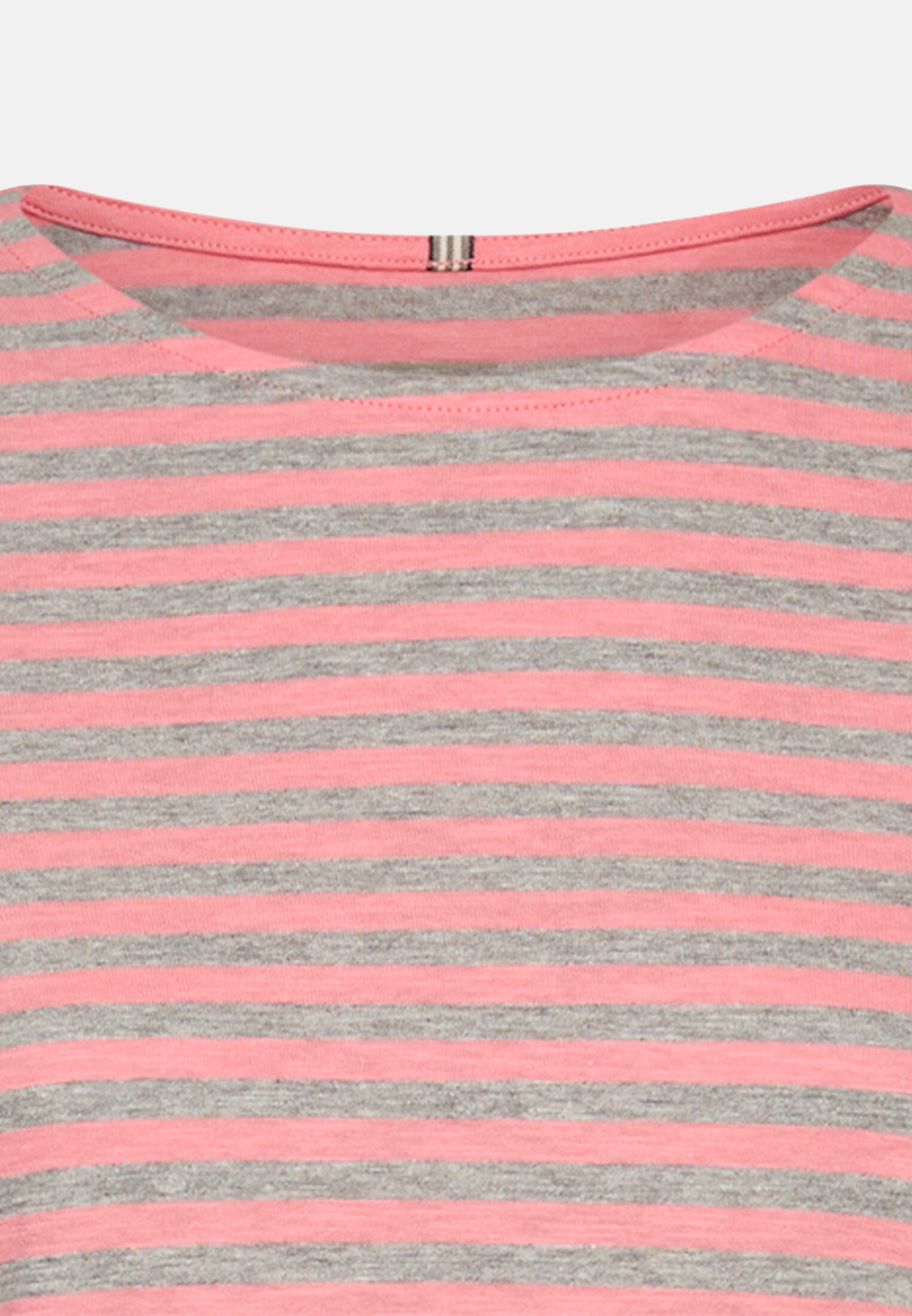 Damen Langarmshirt aus reiner Baumwolle Grau vorne nah