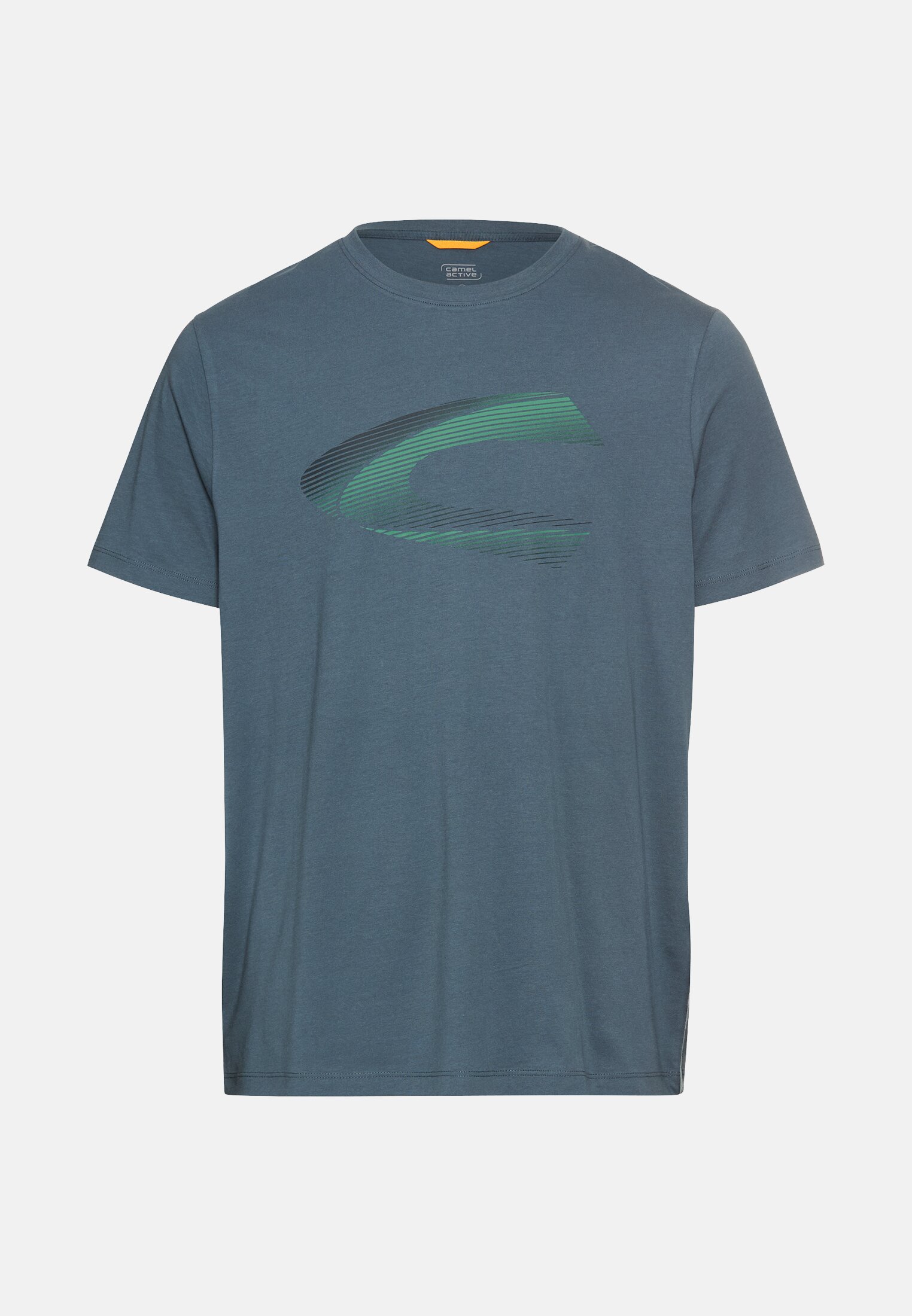 Herren T-Shirt mit Print aus nachhaltigem Organic Cotton Tintenblau frontal vorn