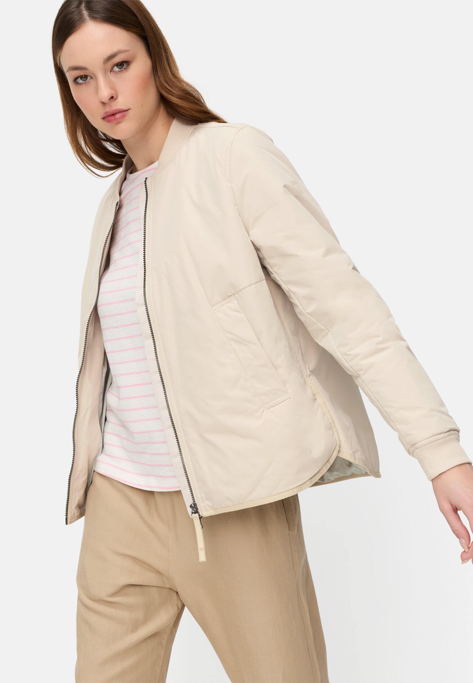 Damen Jacke mit 2-Wege-Reißverschluss Eiche getragen emotional