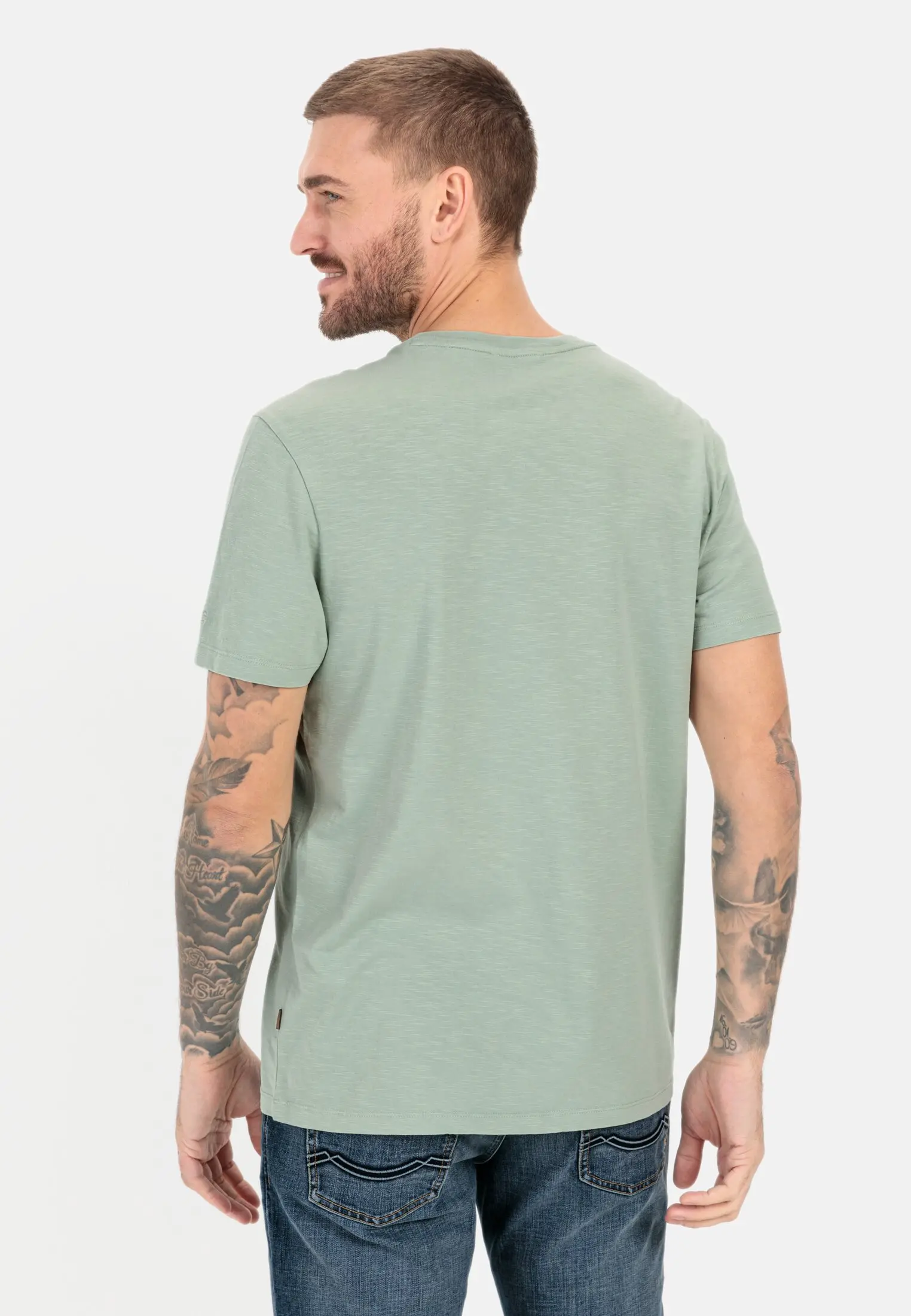 T-Shirt mit Print für Herren in Türkis | S | camel active