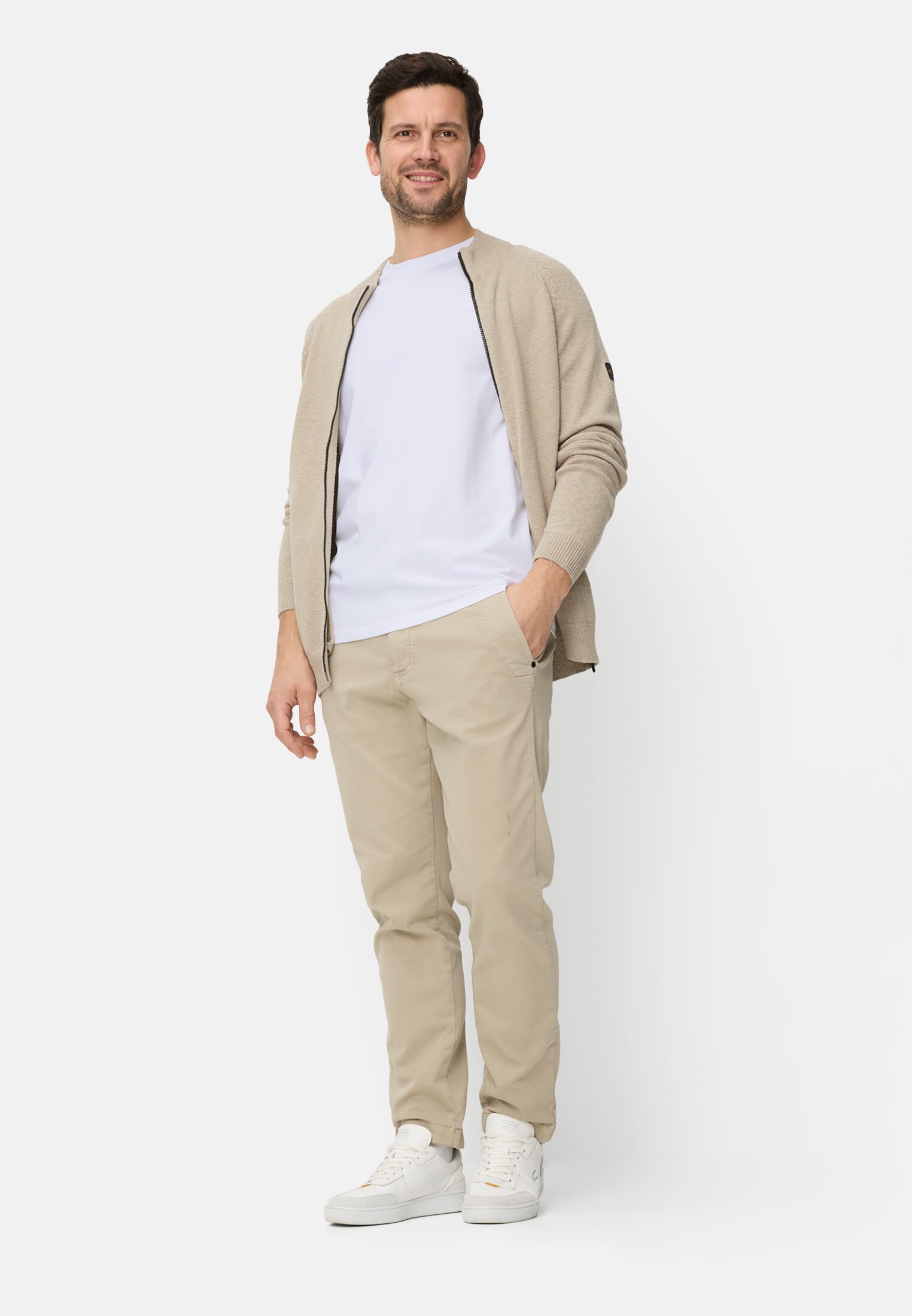 Men fleXXXactive® T-Shirt with Quick Dry function White worn front full body