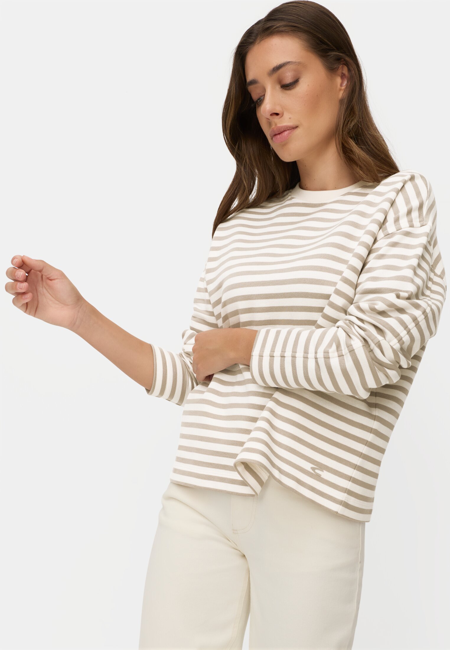 Vrouwen Sweatshirt van een katoenmix Grijs gedragen emotional