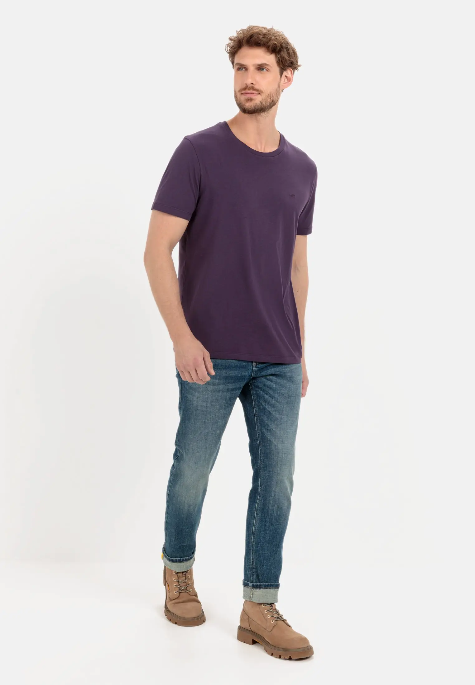 Kurzarm T-Shirt für Herren in Lila | 5XL | camel active 